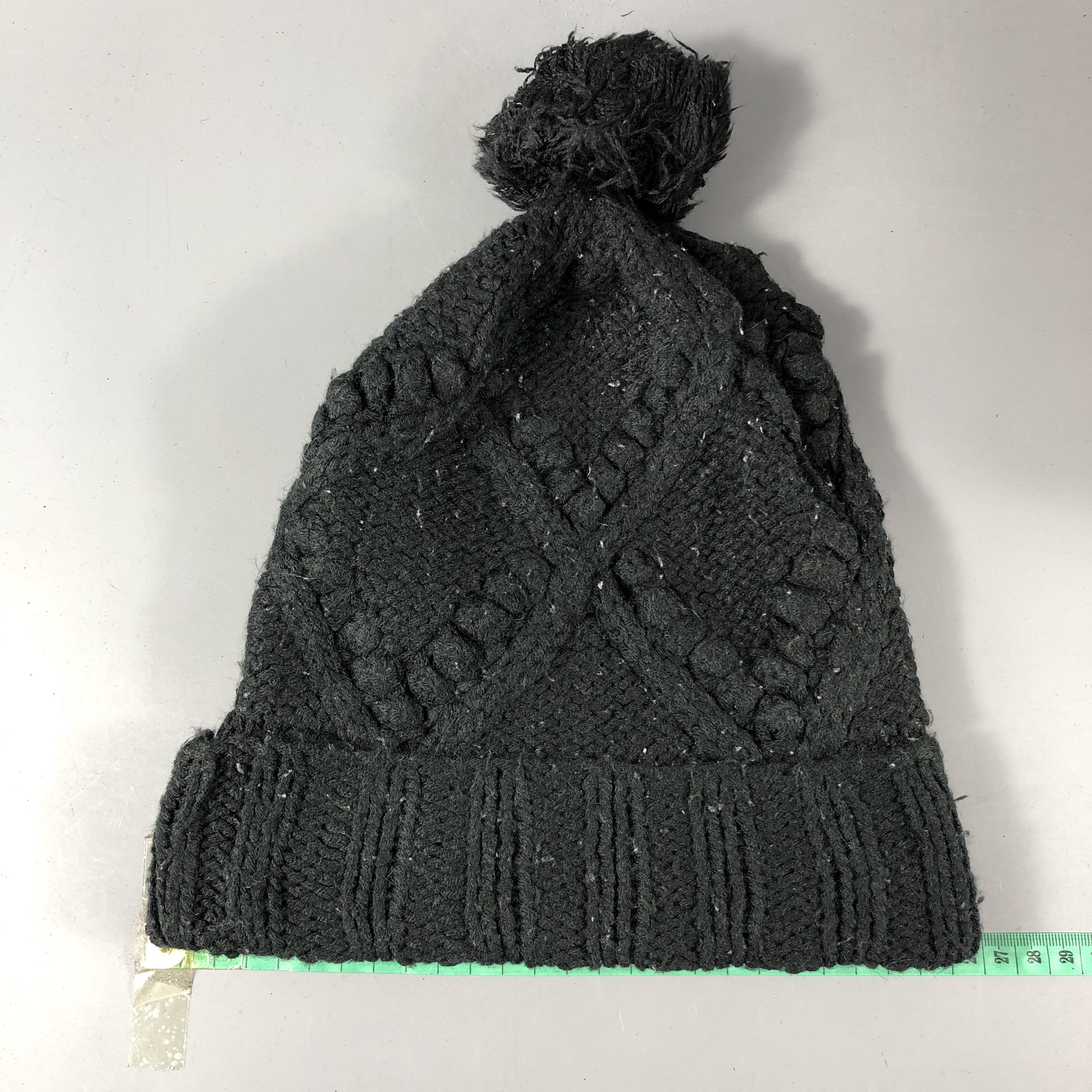 Japanese Brand Japanese Brand Black Cable Knit Beanie Crochet Hats Size ONE SIZE - 3 Thumbnail