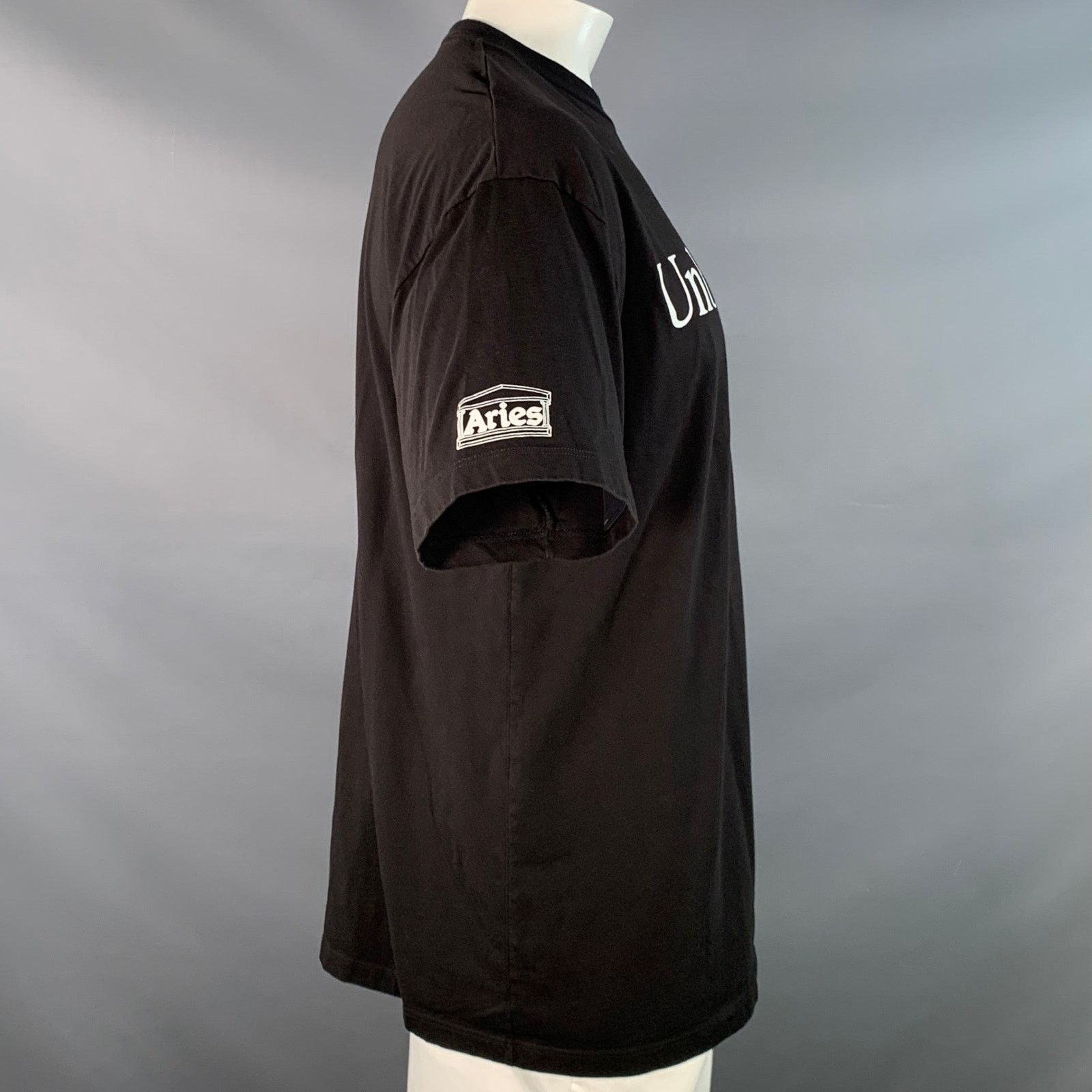 New Balance Unbalanced Black White Print Cotton Crew Neck T-shirt Size US XL / EU 56 / 4 - 2 Thumbnail