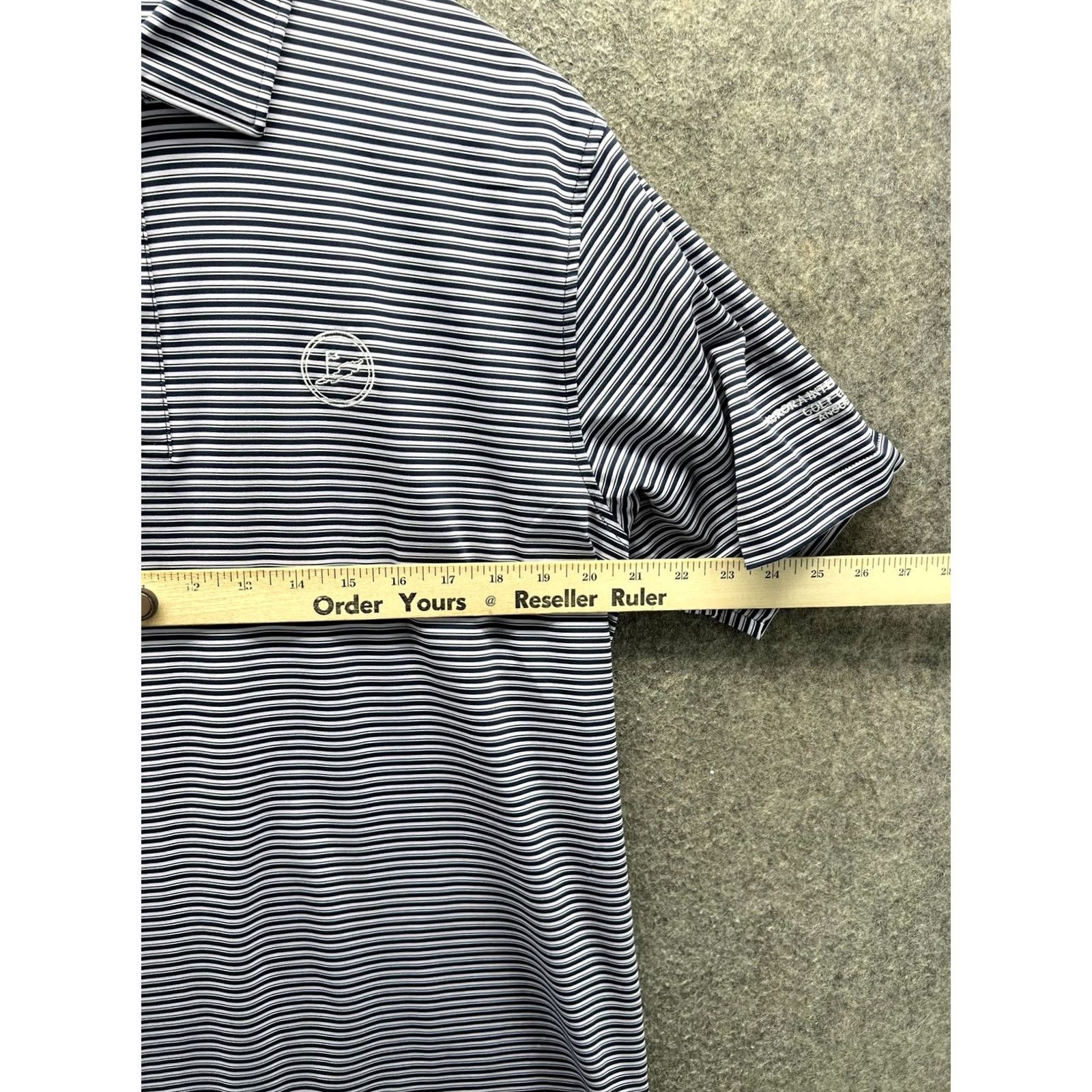 Peter Millar Peter Millar Summer Comfort Polo Shirt Mens M Blue Stripe Aurora Golf Club Size US M / EU 48-50 / 2 - 7 Thumbnail