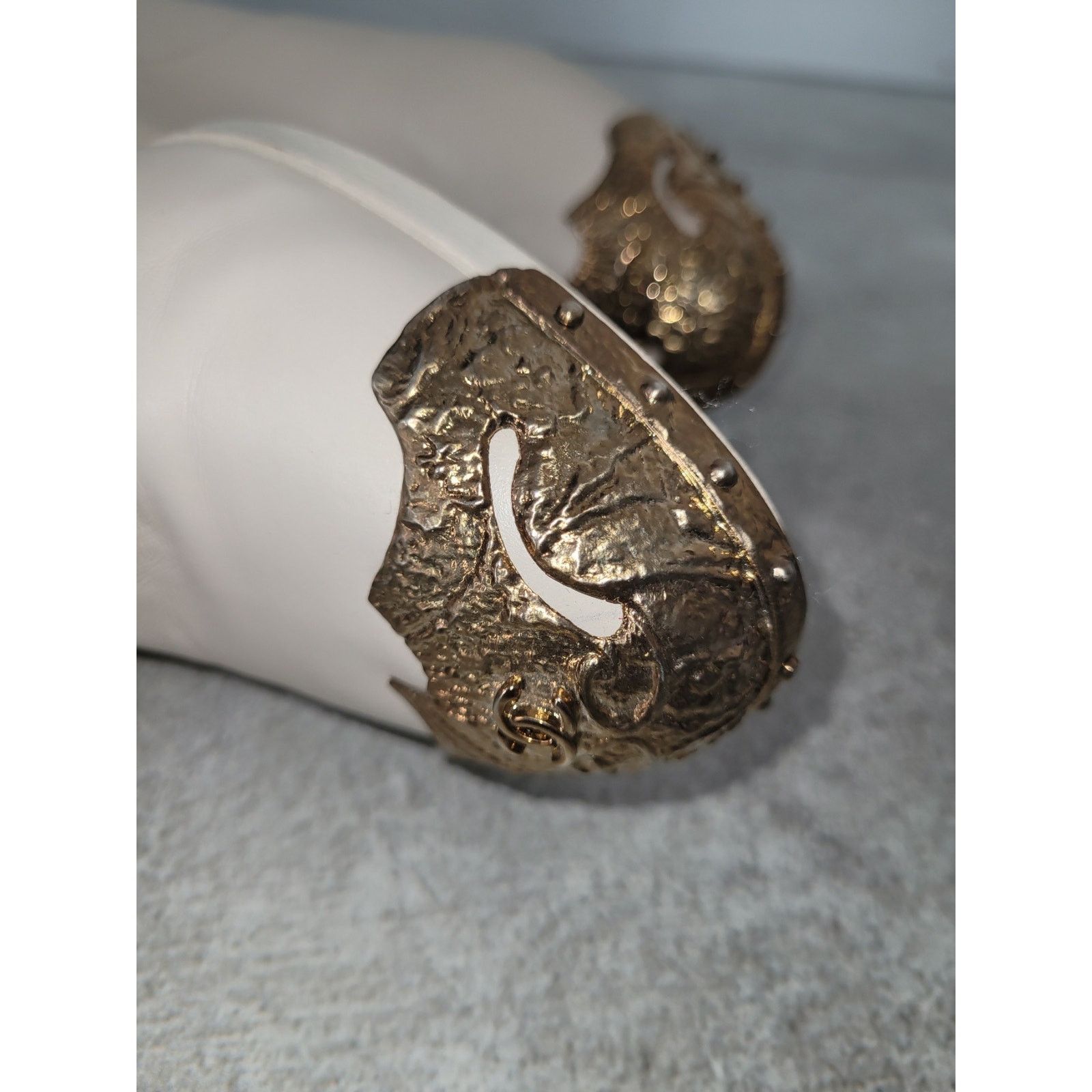 Chanel Chanel Beige Leather Paris Dallas Thigh High Boots Sz. 40 Size US 9 / IT 39 - 11 Thumbnail