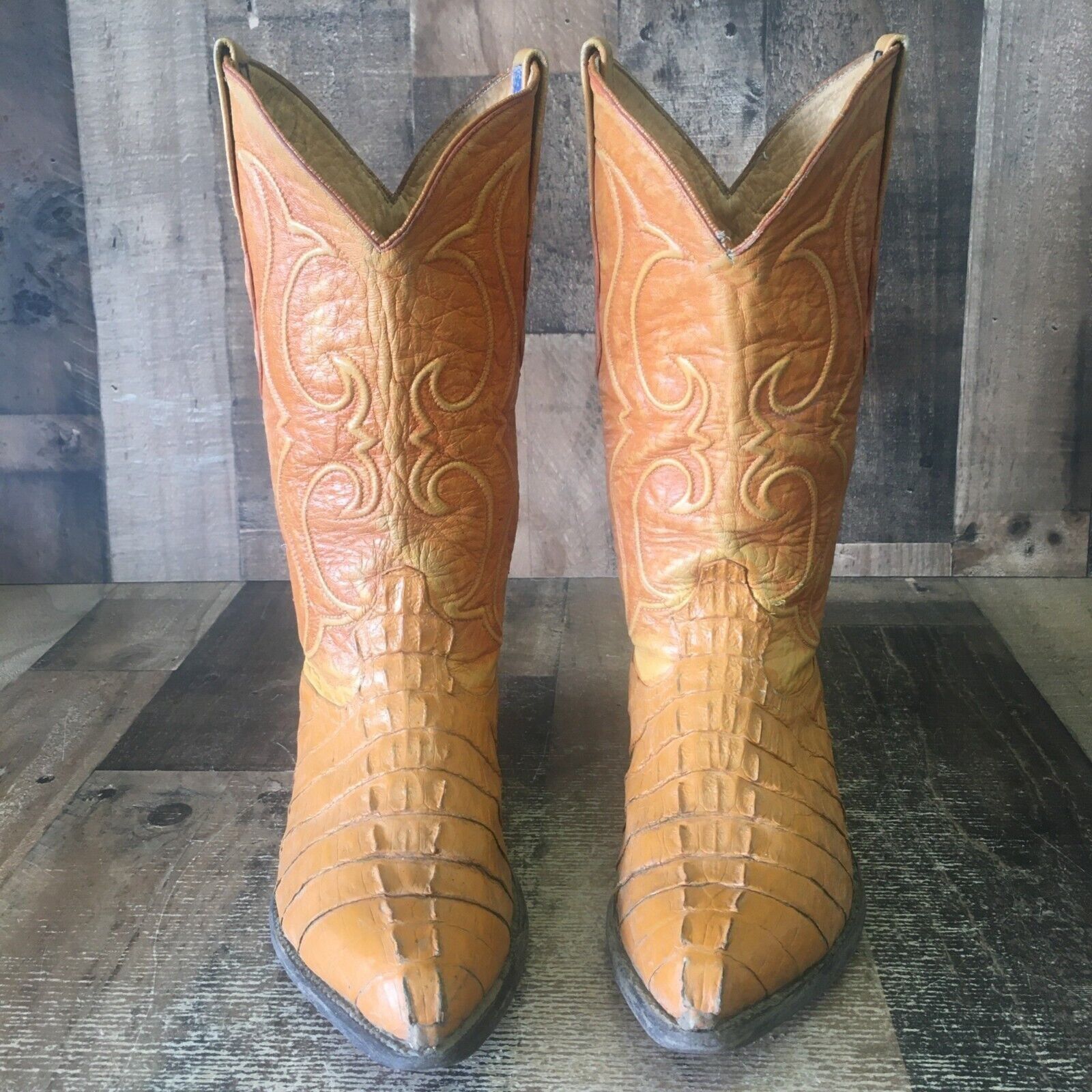 Vintage Los Altos Vintage Caiman Tail Western Cowboy Boots Mens 9 EE Size US 9 / EU 42 - 7 Thumbnail