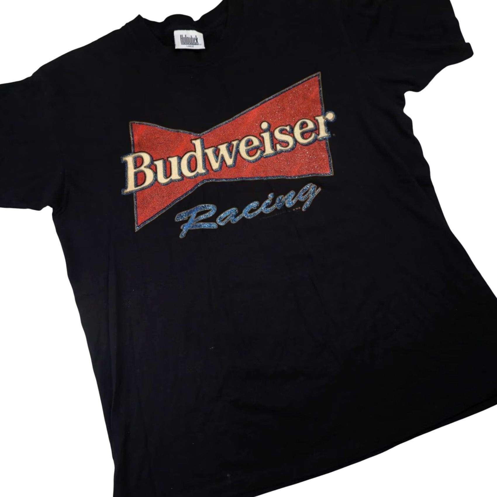 Budweiser VINTAGE Budweiser Racing Mens Large Graphic T Shirt Black Size US L / EU 52-54 / 3 - 3 Thumbnail