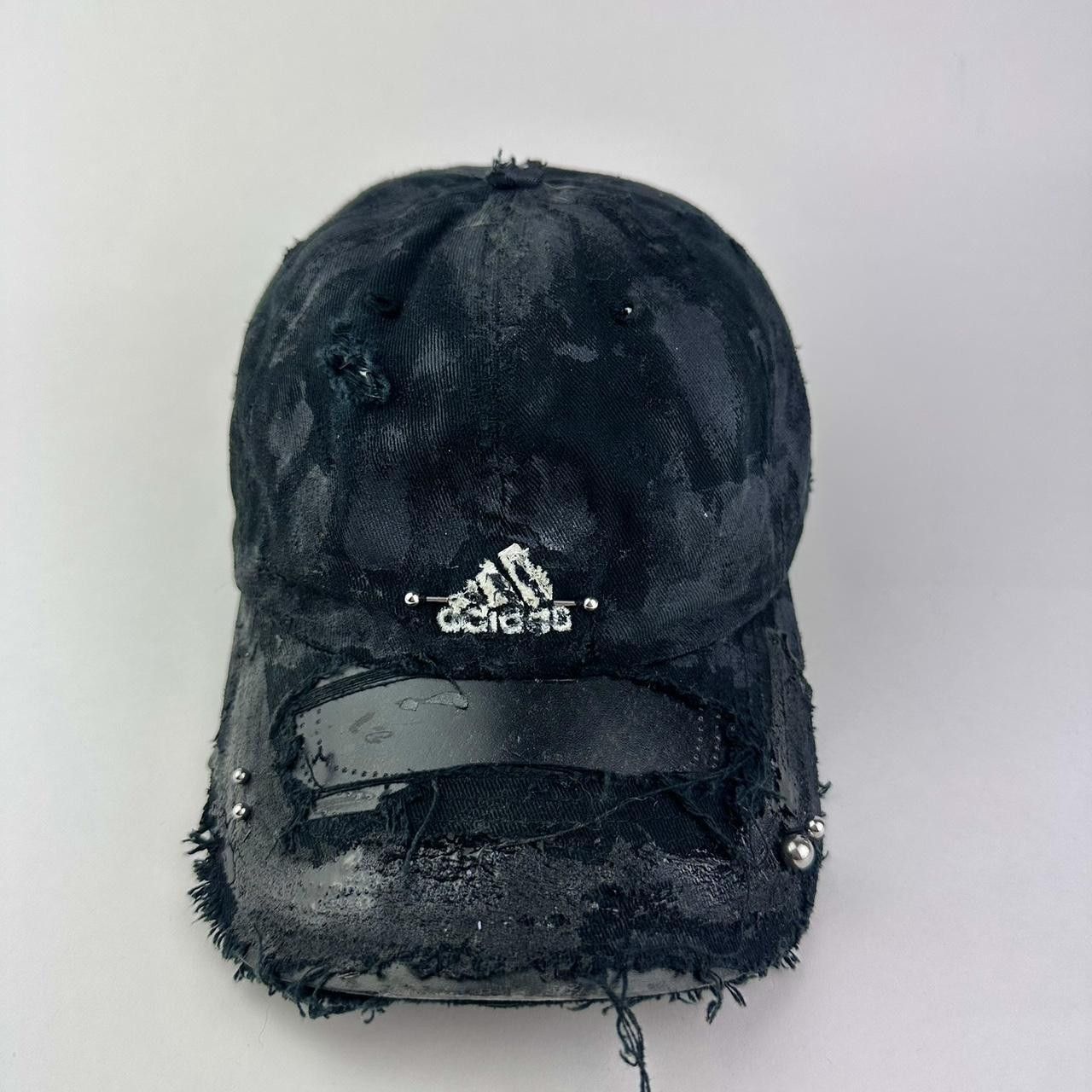 Adidas ASTROBOI* x Adidas 'Kink' Black Distressed Pierced Hat Size ONE SIZE - 1 Thumbnail