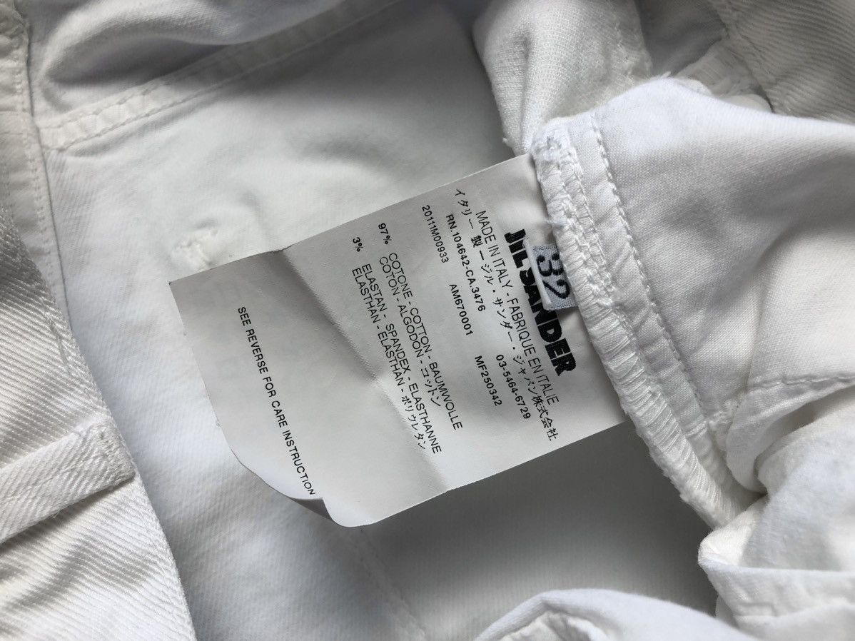 Jil Sander SS11 Jil Sander by Raf Simons white cotton denim pants Size US 32 / EU 48 - 10 Thumbnail