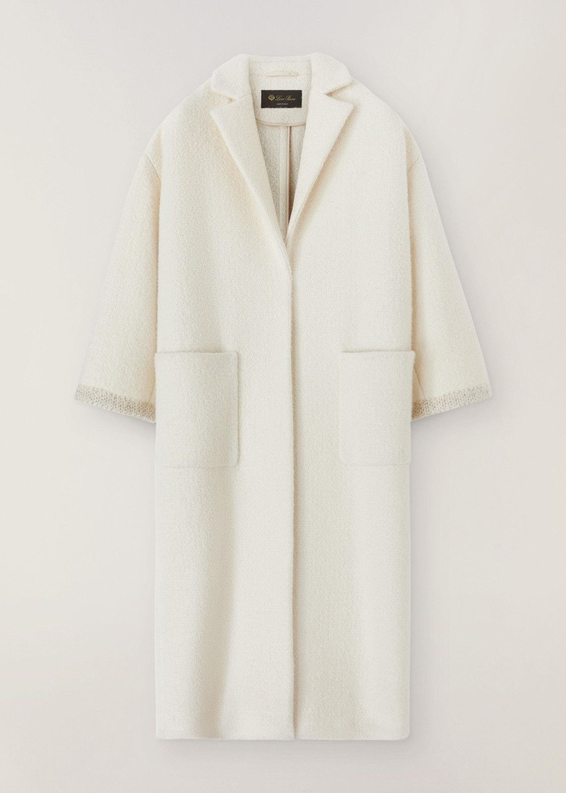 image of Loro Piana O1Loc1C0124 Long Dressing Gown Coat In White, Women's (Size XL)