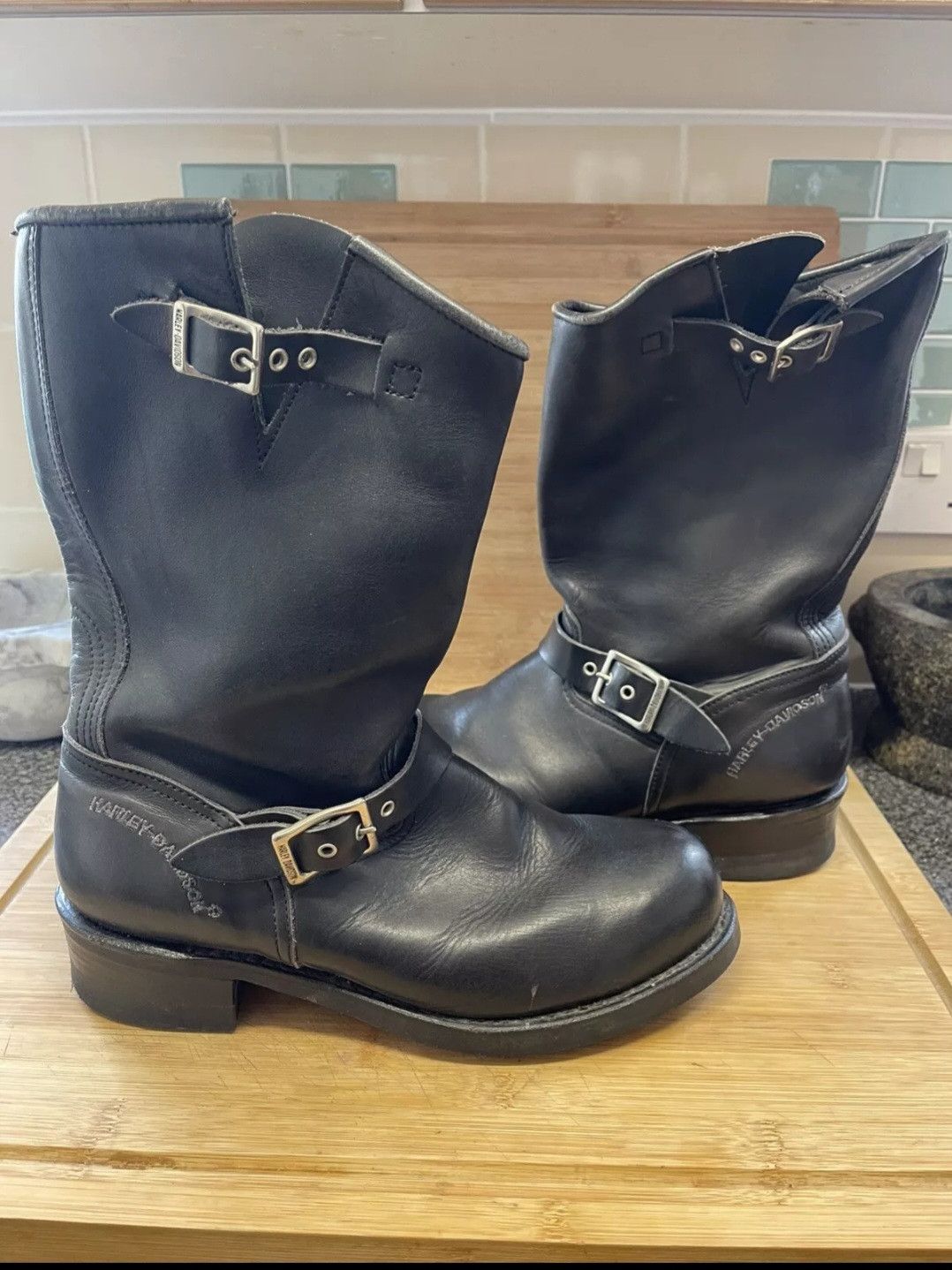 Harley Davidson Vintage Leather Harness Engineer MOTORCYCLE BOOTS Harley Size US 9.5 / EU 42-43 - 2 Thumbnail