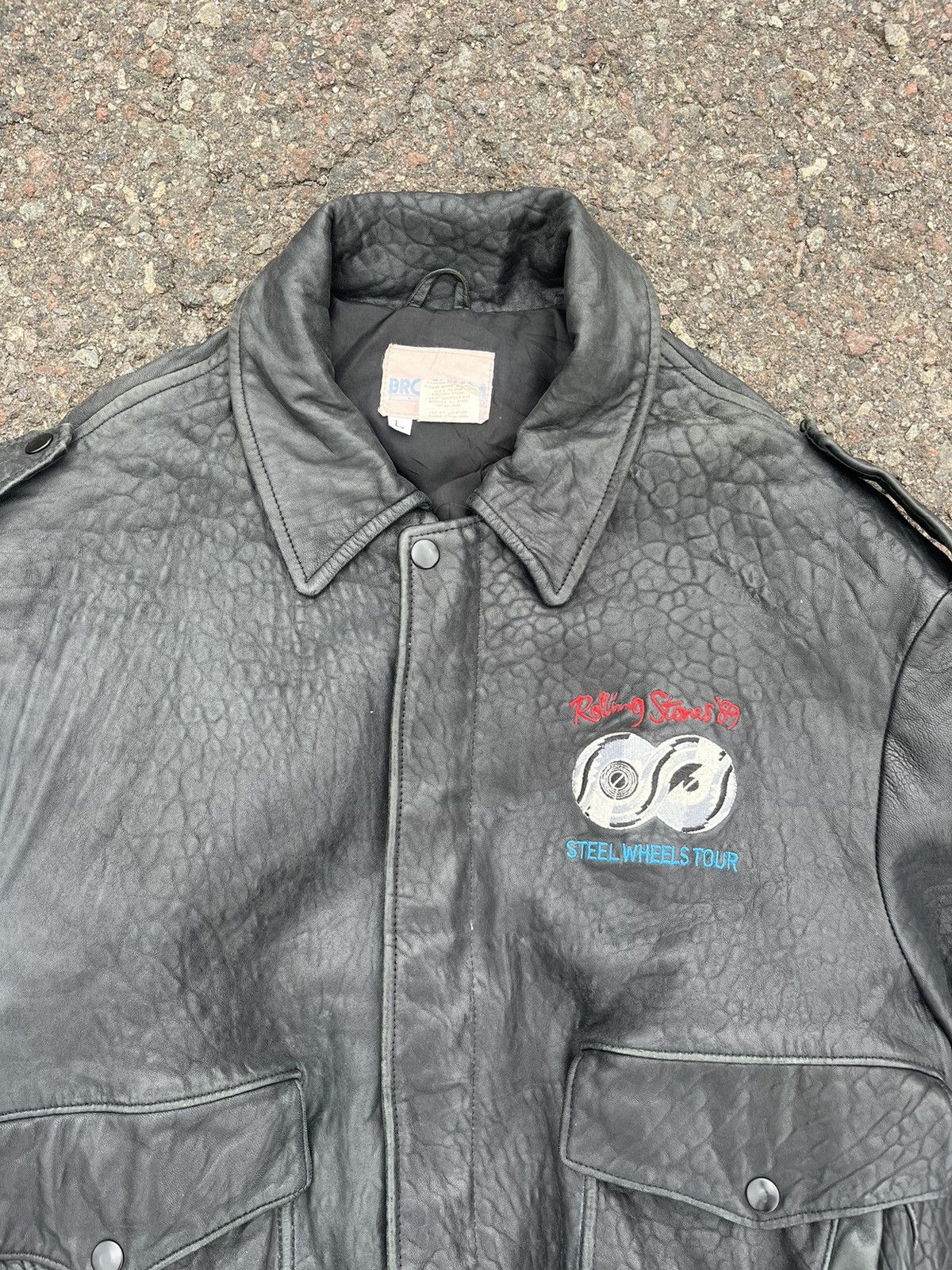 Brockum The Rolling Stones Leather Jacket Tour 89’ “Steel Wheels” Size US L / EU 52-54 / 3 - 3 Thumbnail