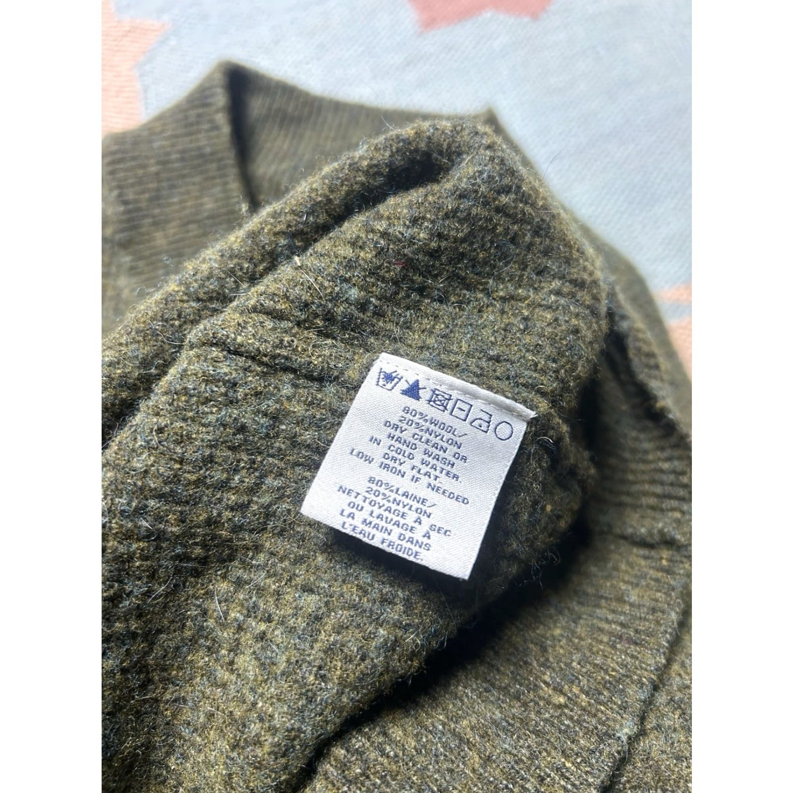 Schott VINTAGE Schott NYC Knit Wool Blend Pullover Shawl Collar Green XL Sweater Men Size US XL / EU 56 / 4 - 4 Thumbnail