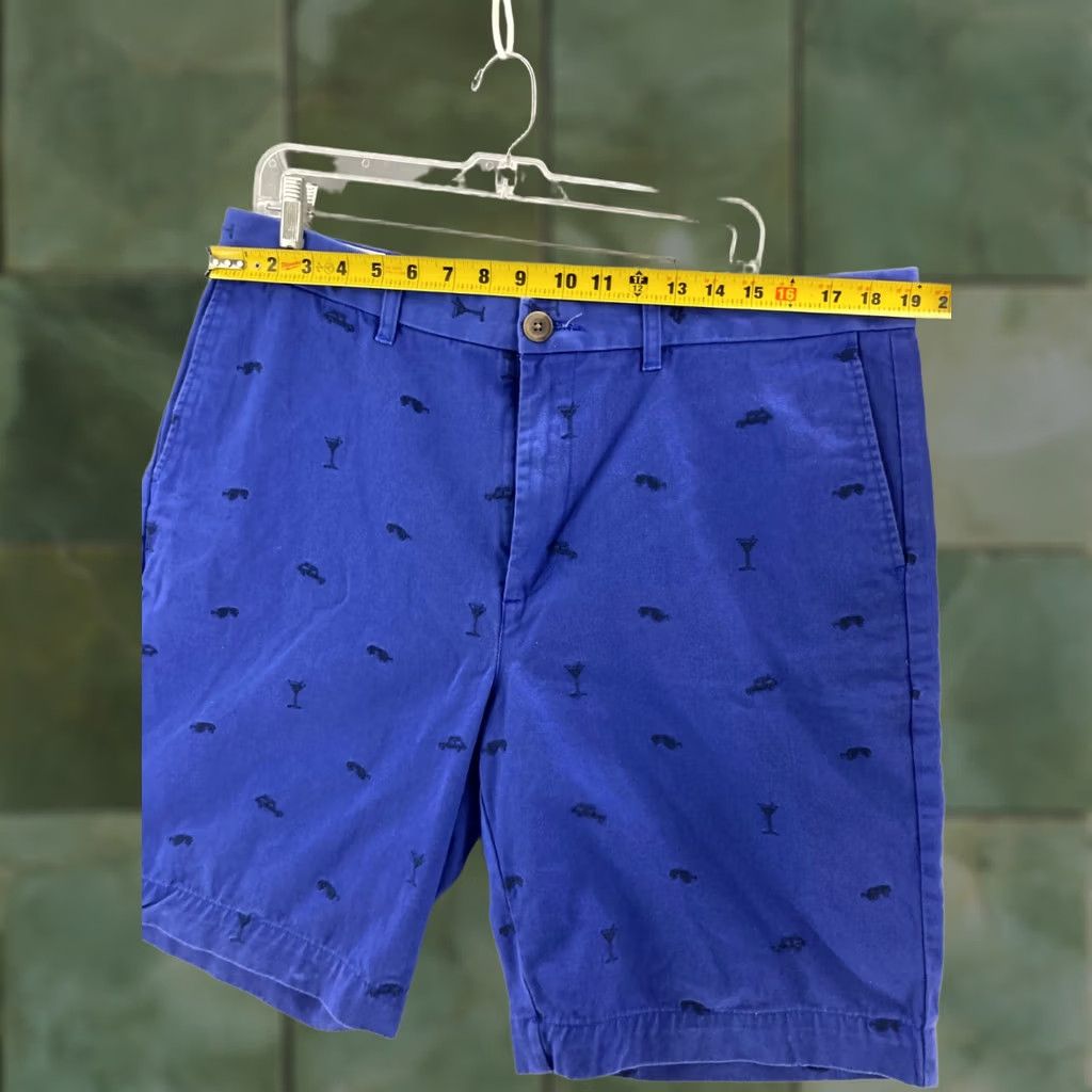 Stafford Stafford Blue Cocktail Cars AOP 38 Regular 5-Pocket Cotton Shorts Mens Shirt/Shorts? Size US 38 / EU 54 - 1 Thumbnail
