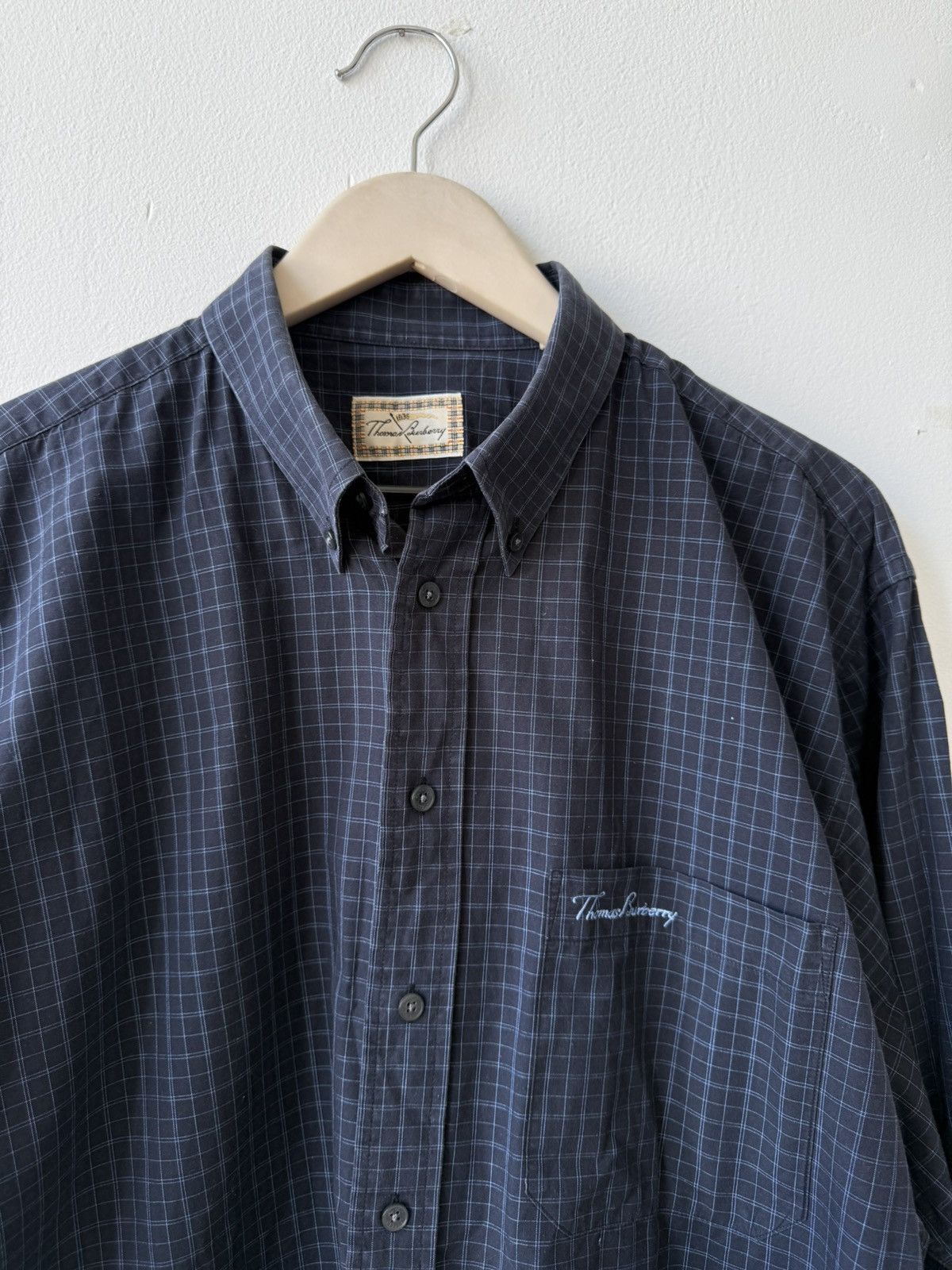 Burberry Thomas Burberry Vintage Mens Chek Shirts Size US XL / EU 56 / 4 - 5 Thumbnail
