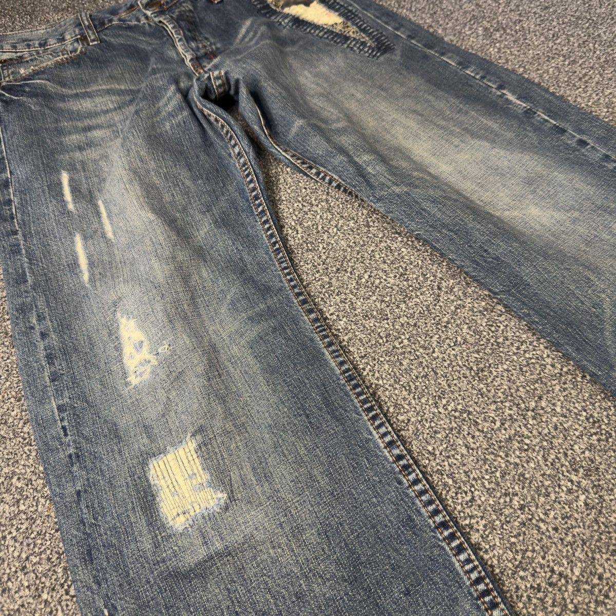 Japanese Brand 🔥🇯🇵 Archive Takeo Kikuchi Distressed Boro Sashiko Denim Size US 36 / EU 52 - 6 Thumbnail