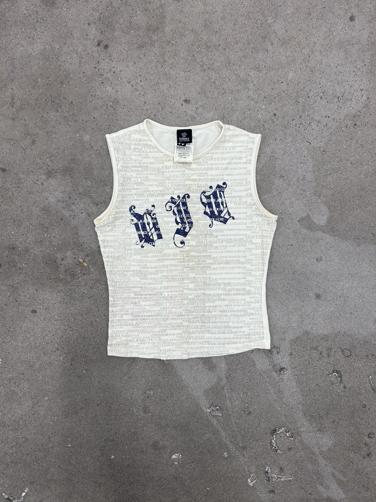 Versace Versace Grunge AOP Gothic Tank Top Size XS women Size XS / US 0-2 / IT 36-38 - 1 Thumbnail