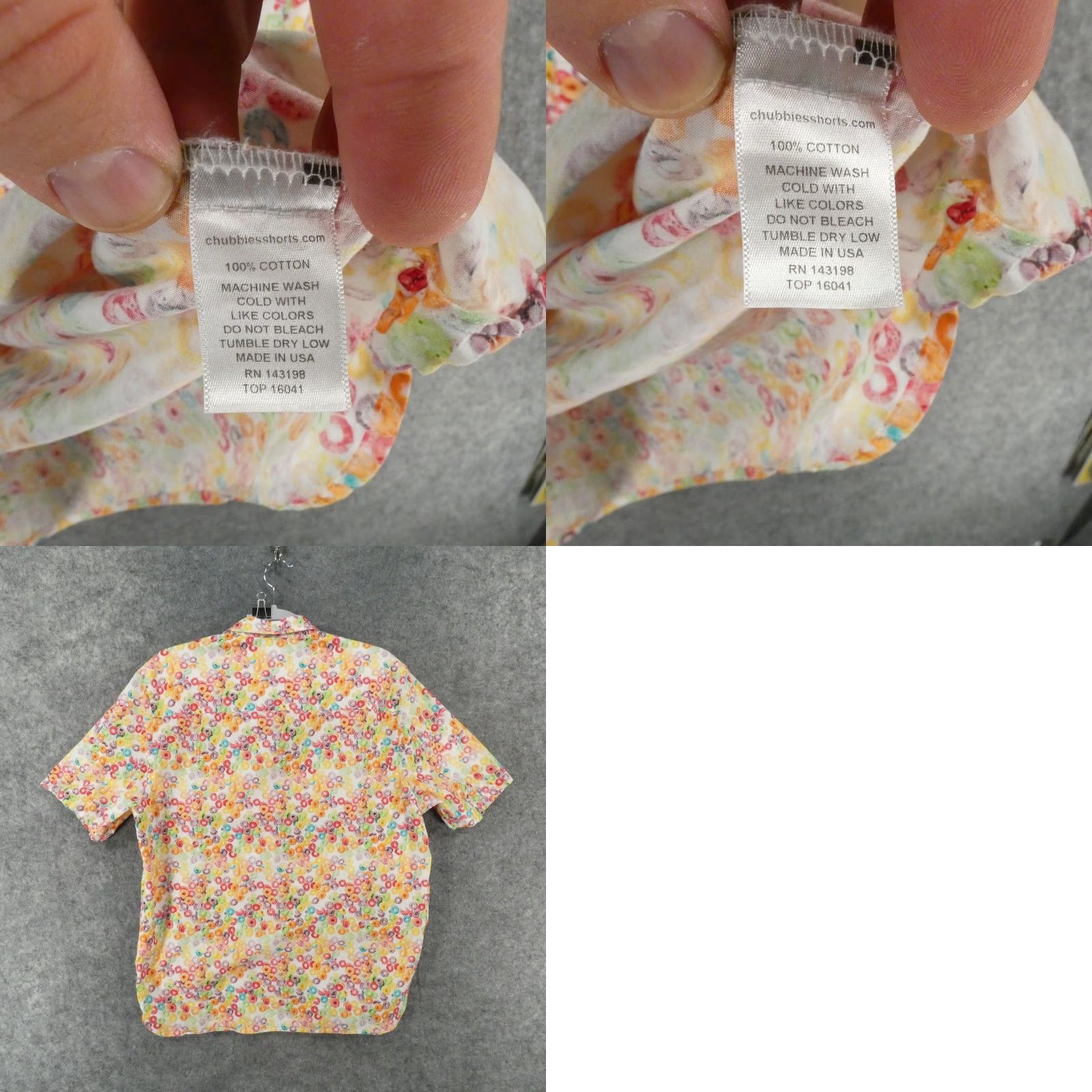 Chubbies Chubbies The Nutter Shirt Mens Large Short Sleeve Button Up Fruit Loop Multicolor Cotton Button-Down Pockets Mens Size US L / EU 52-54 / 3 - 9 Thumbnail
