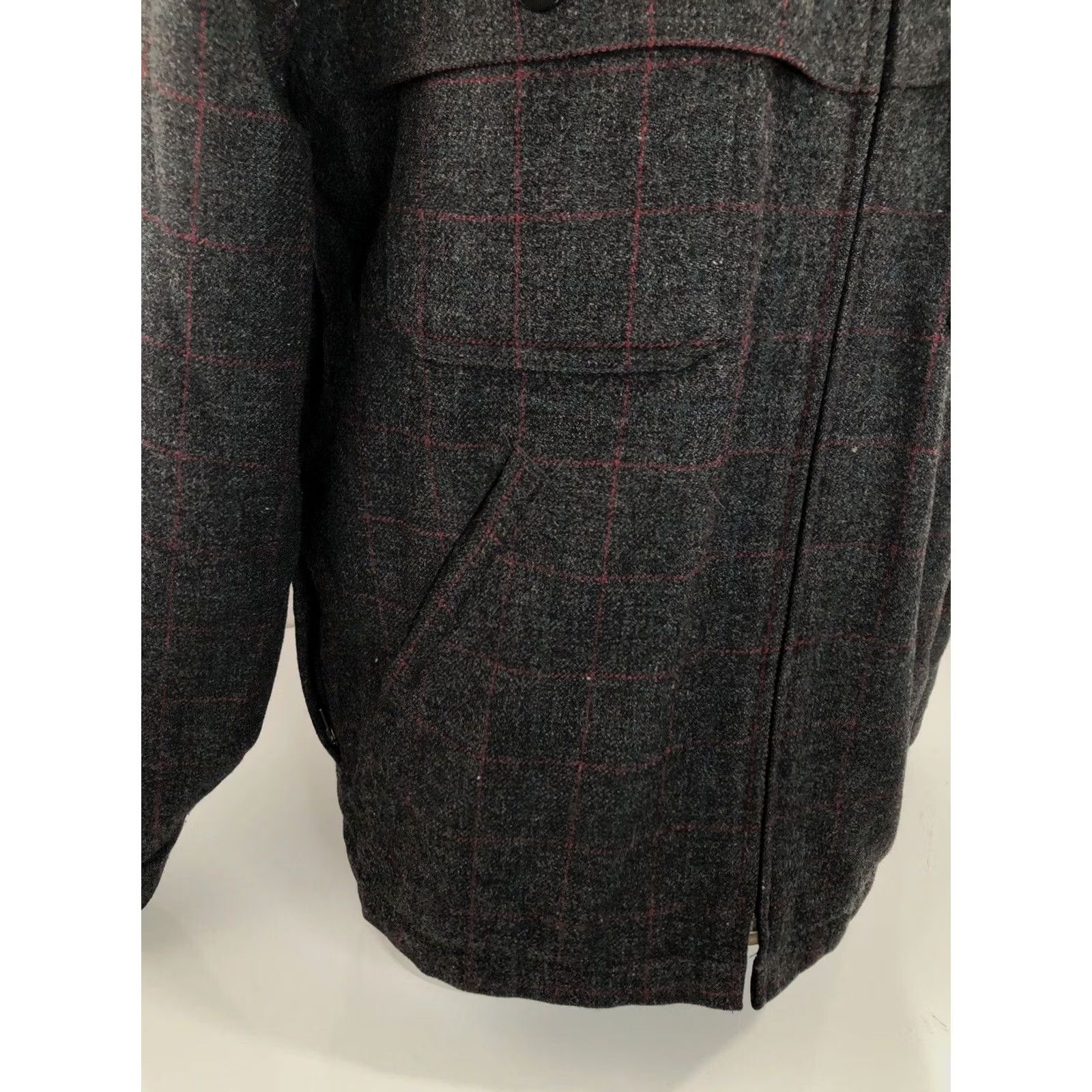 Vintage rare L.L. BEAN WOOL BLEND GORE WINDSTOPPER Heavy Duty Field Ranch Jacket S Mens Gray Red Size US S / EU 44-46 / 1 - 3 Thumbnail