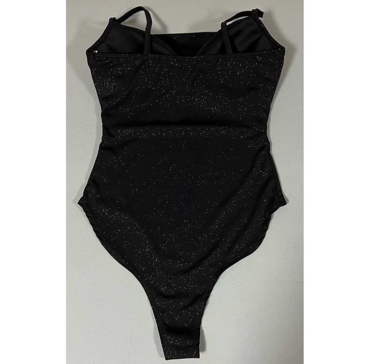 Vintage Black Glitter Cowl-Neck Shirt Blouse Bodysuit Teddy Size S 🖤 Size S / US 4 / IT 40 - 6 Thumbnail