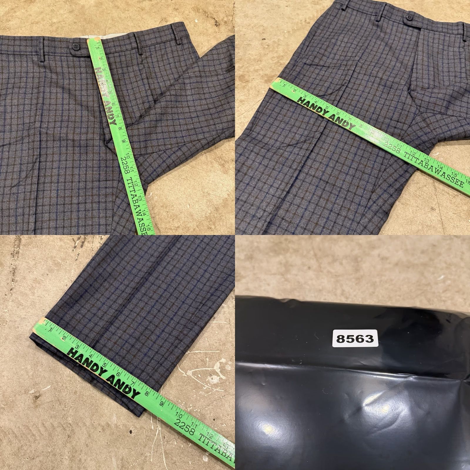 Zanella Zanella Pants Mens 36x29 Gray Plaid Devon Italy Wool Slacks Flat Front Office Size US 36 / EU 52 - 8 Thumbnail