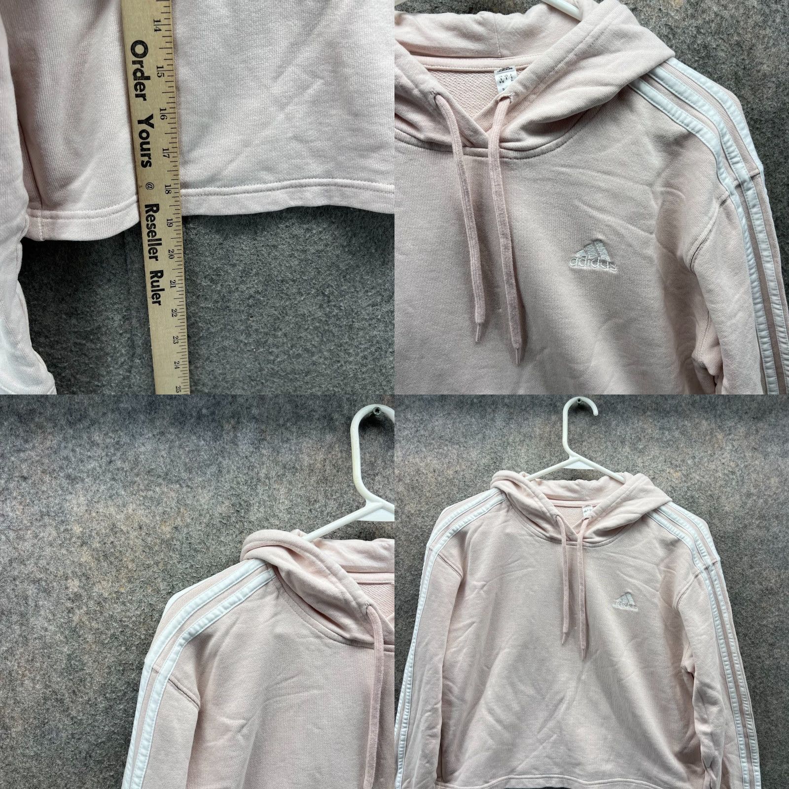 Adidas Adidas Hoodie Women Small Pink Striped 3-Stripe French Terry Pullover Sweatshirt Fall Winter 3-Stripe Logo Mens Women Boys Girls Size S / US 4 / IT 40 - 8 Thumbnail