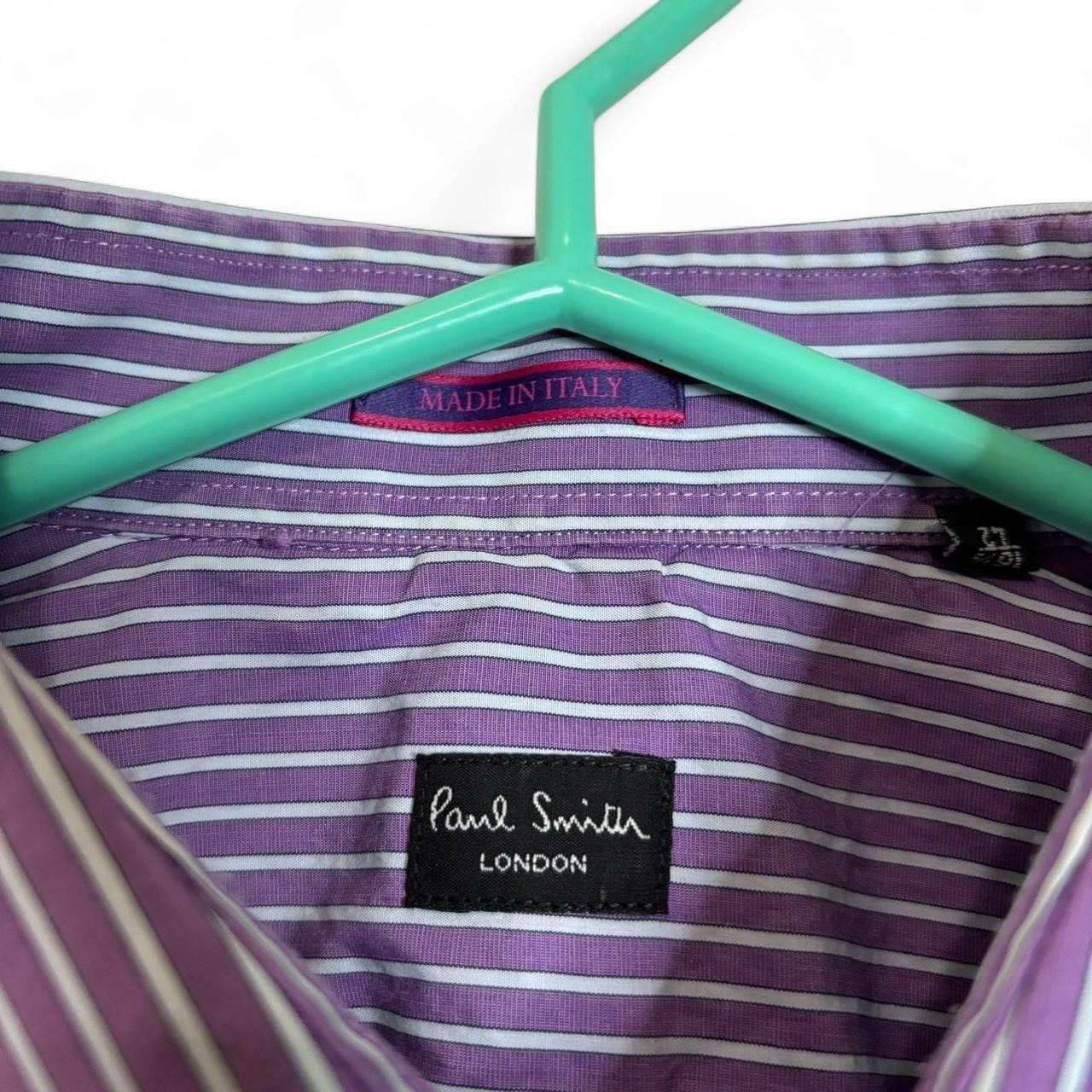 Paul Smith × Vintage Vintage Paul Smith Striped Purple Button-Up Shirt Size US L / EU 52-54 / 3 - 2 Thumbnail