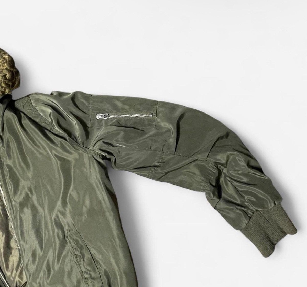 Entire Studios Green Bomber Jacket w Fur Hood Size US S / EU 44-46 / 1 - 3 Thumbnail