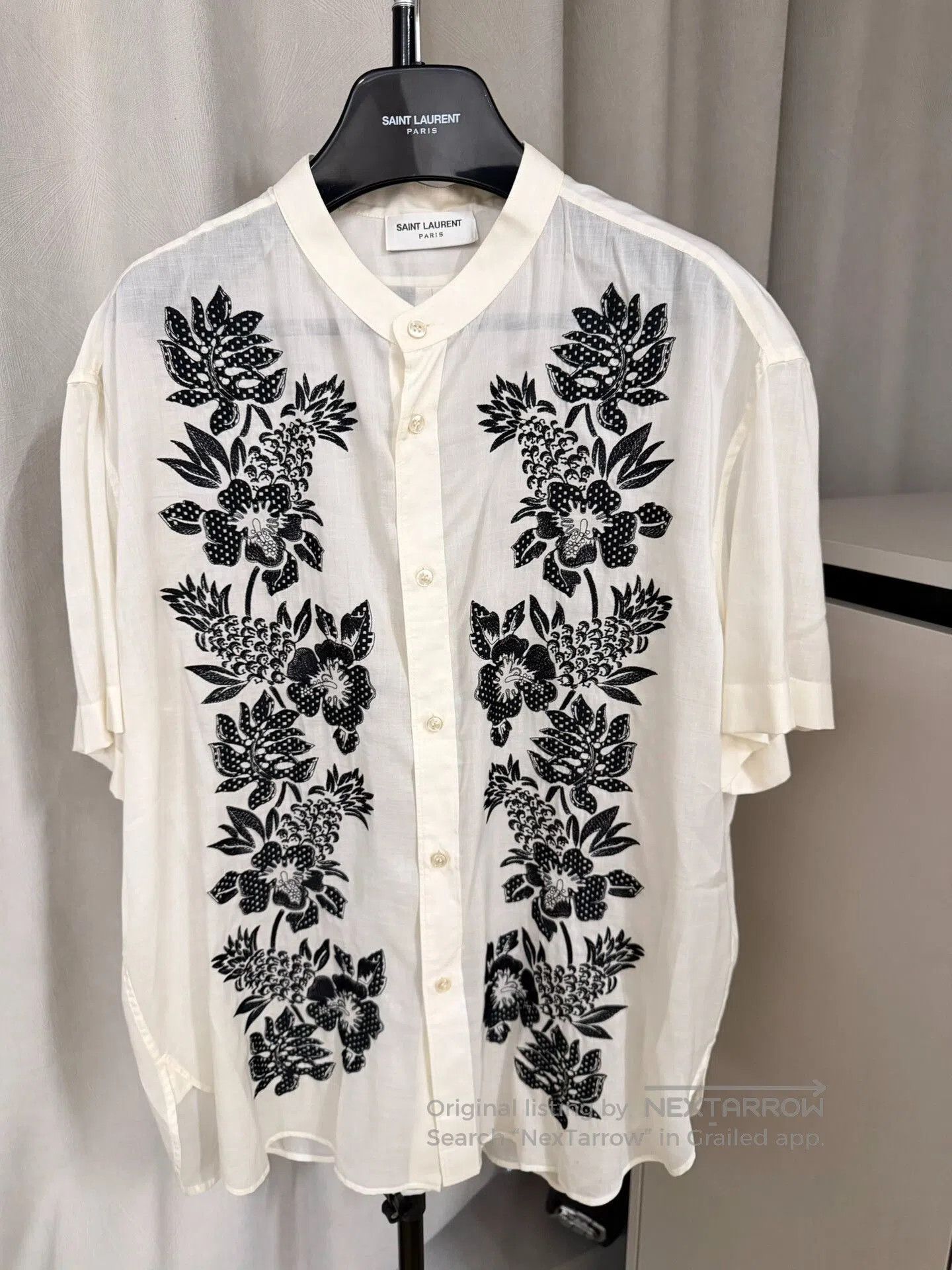 Saint Laurent Paris Saint Laurent Henry Collar Floral Shirt. Size US M / EU 48-50 / 2 - 1 Thumbnail