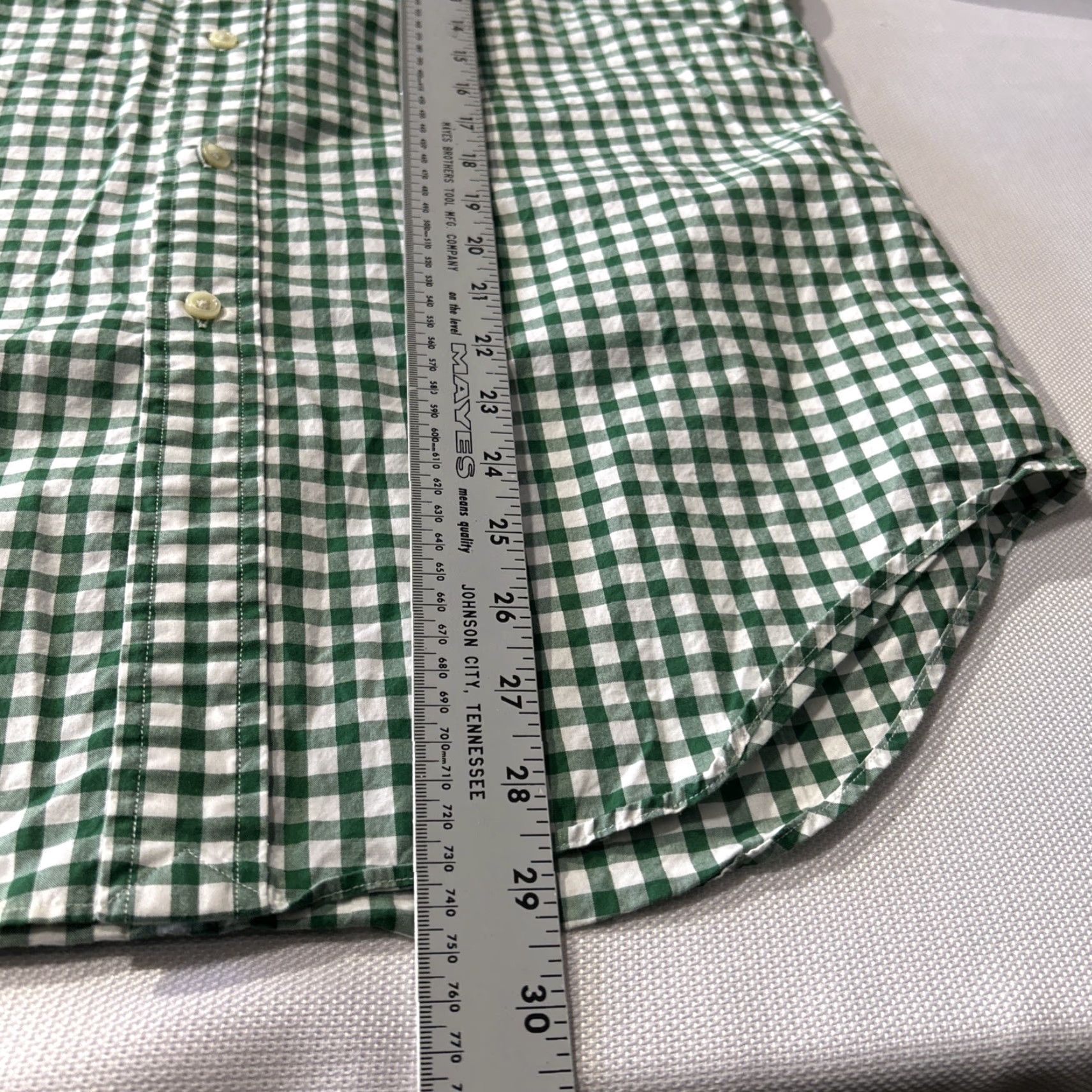 Polo Ralph Lauren Ralph Lauren Mens Dress Shirt Green Gingham Classic Fit Purple Pony Button-Down Long Sleeve Casual Button-Up Shirt M Size 40R - 5 Thumbnail