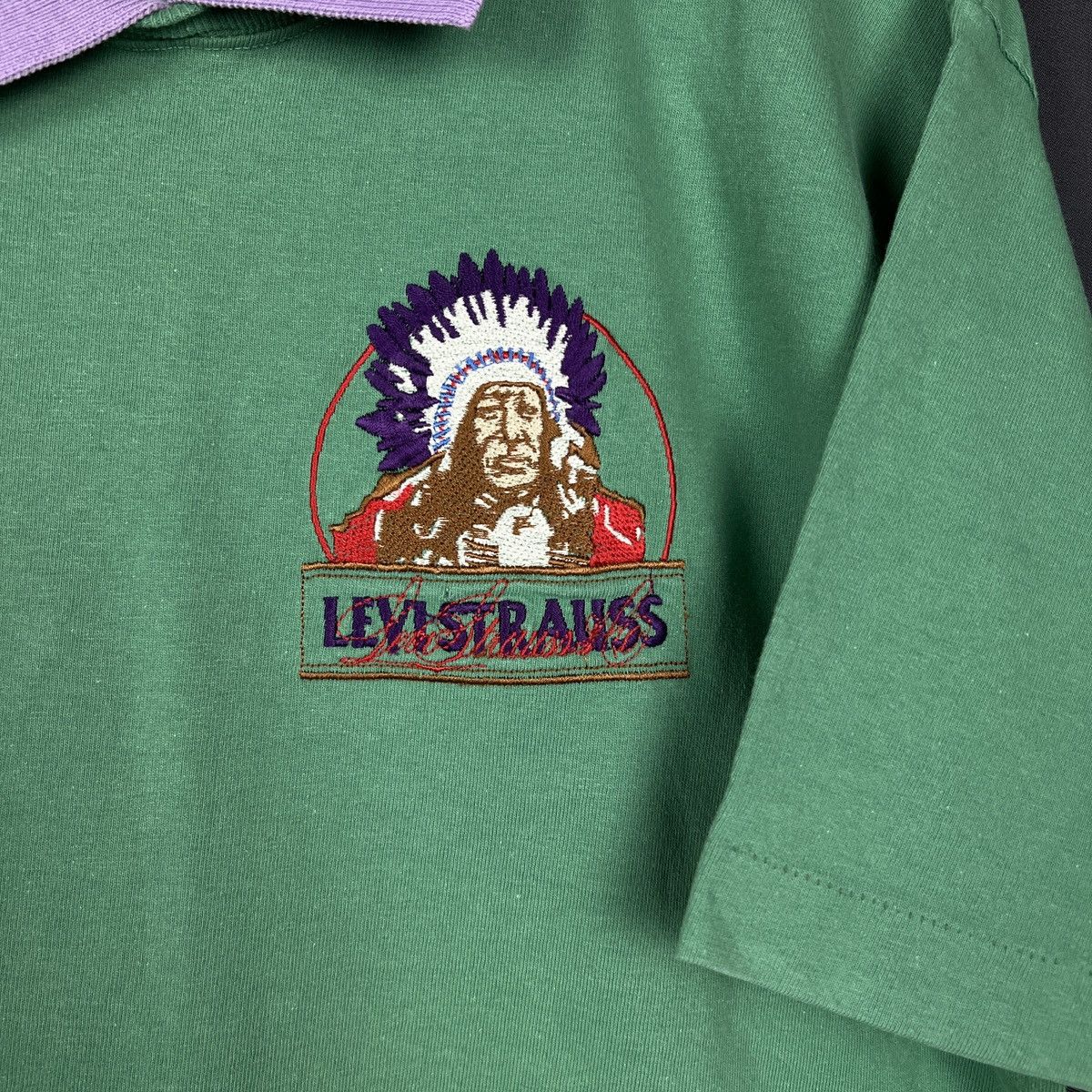 Levi's × Levi's Vintage Clothing × Vintage Vintage Levi’s Polo Shirt with Native American Chief Logo Size US L / EU 52-54 / 3 - 4 Thumbnail