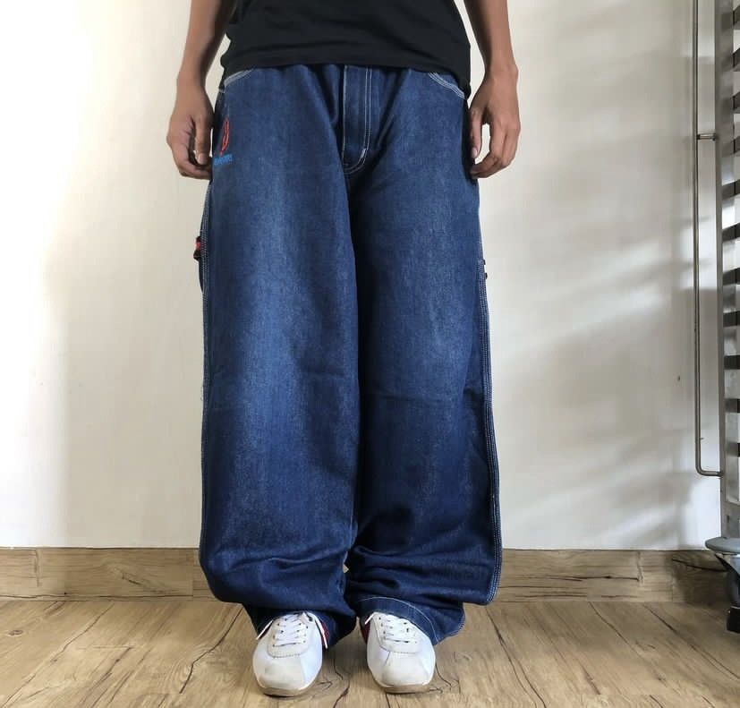 image of Jnco x Southpole Y2K Japanese Hiphop Rapper Baggy Pants in Blue, Men's (Size 35)