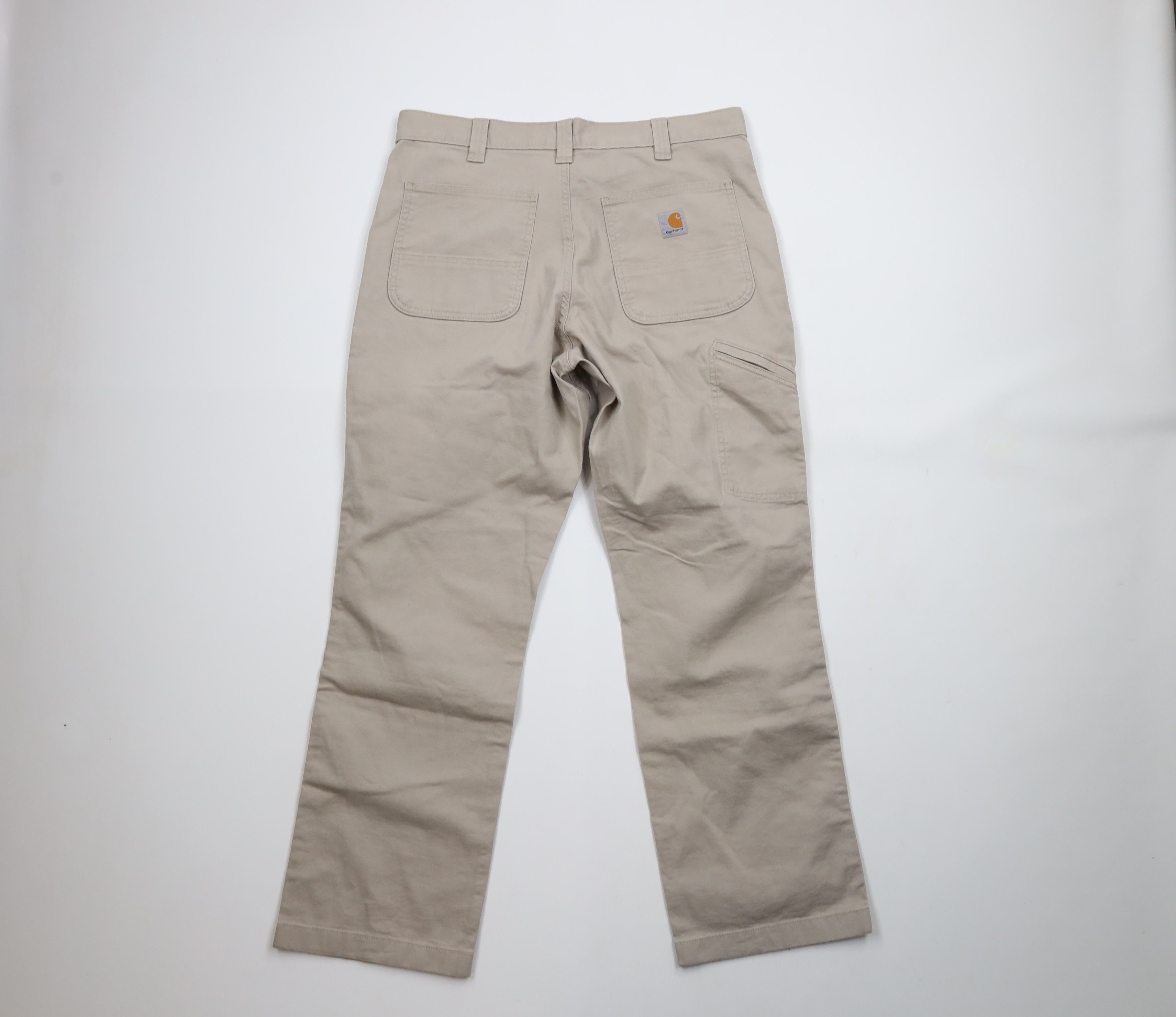 Carhartt × Vintage Vintage Carhartt Relaxed Wide Leg Dungaree Work Pants Beige Size US 34 / EU 50 - 8 Thumbnail