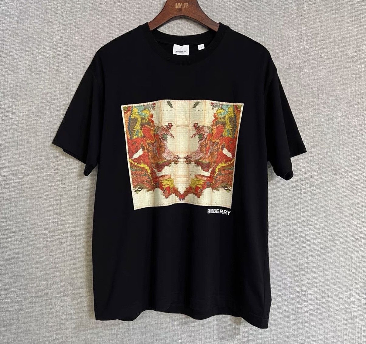 Burberry Burberry Black Map Print Logo Short Sleeve T-Shirt Size US S / EU 44-46 / 1 - 1 Thumbnail