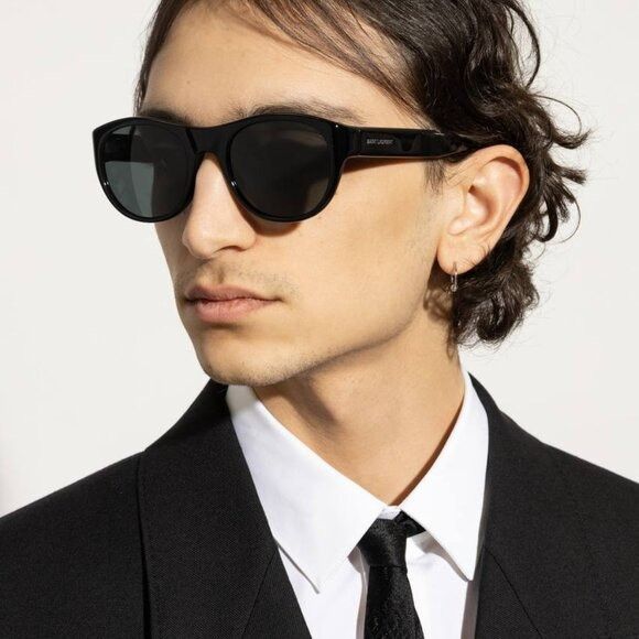 Saint Laurent Paris Saint Laurent SL 798 MAXIME 001 Sunglasses Black Oval Frame Size ONE SIZE - 2 Thumbnail