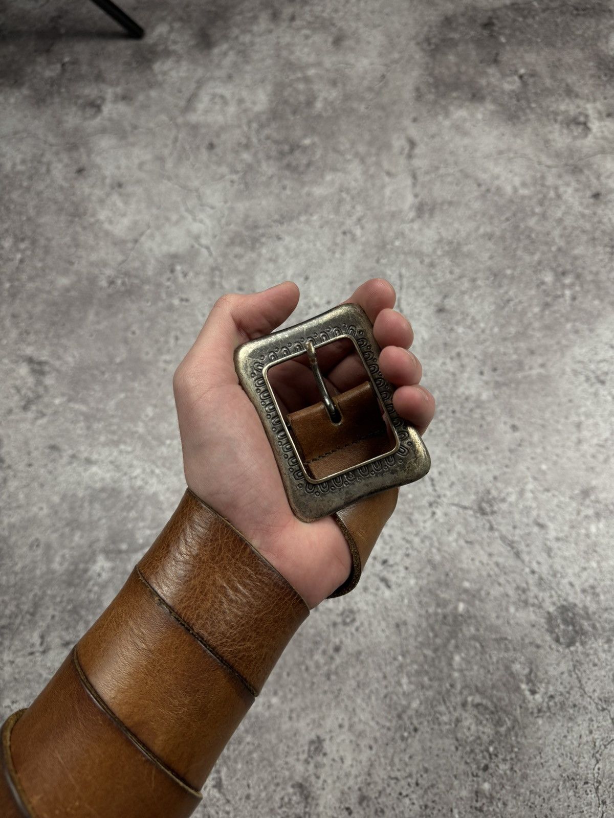 Japanese Brand 00’s NUMBER NINE STYLE LEATHER RARE Y2K WESTERN BELT VINTAGE Size ONE SIZE - 7 Thumbnail