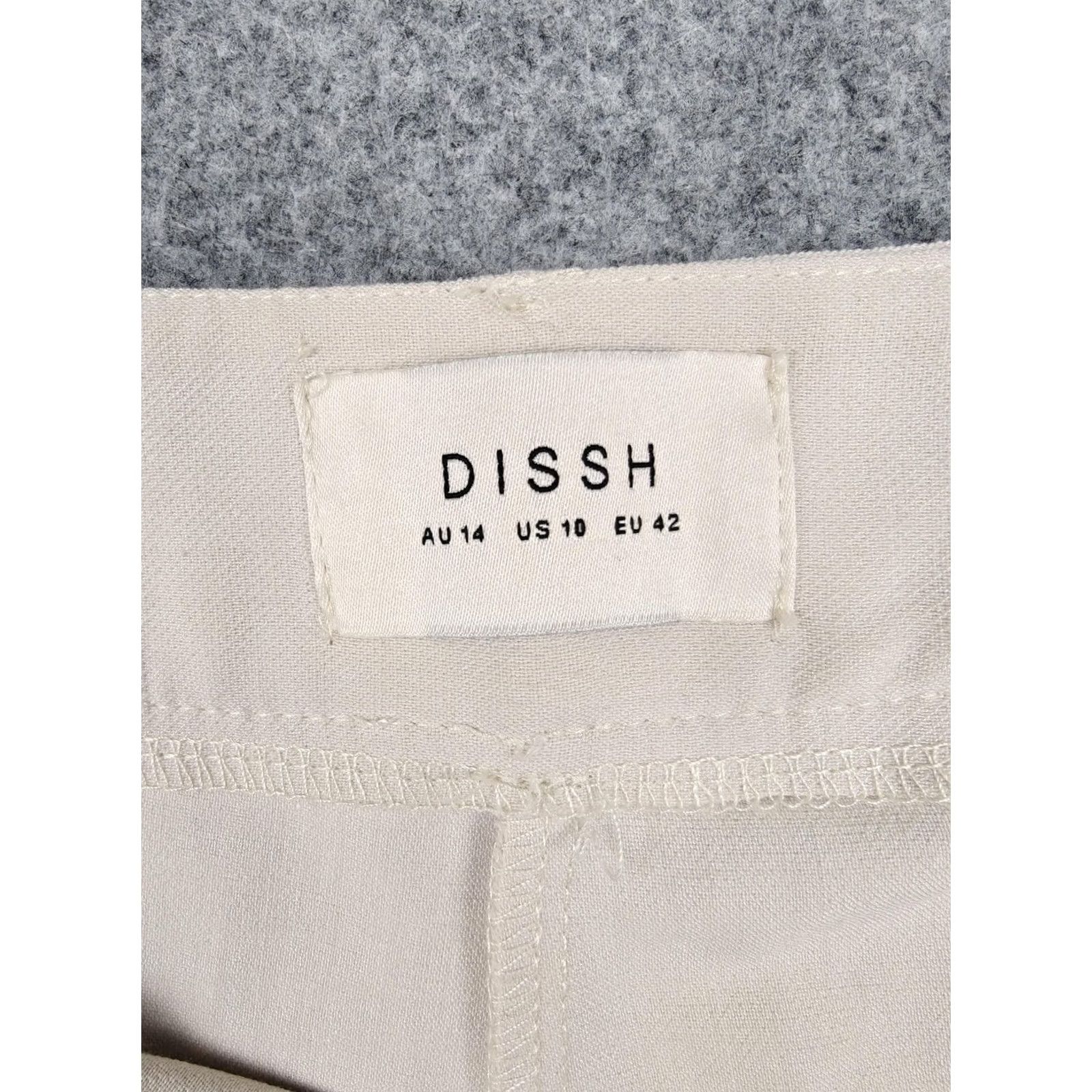 Vintage DISSH Dress Womens 10 Beige Pants Twill Wide Leg Pleated Stretch Lined Career Size 32" / US 10 / IT 46 - 5 Thumbnail
