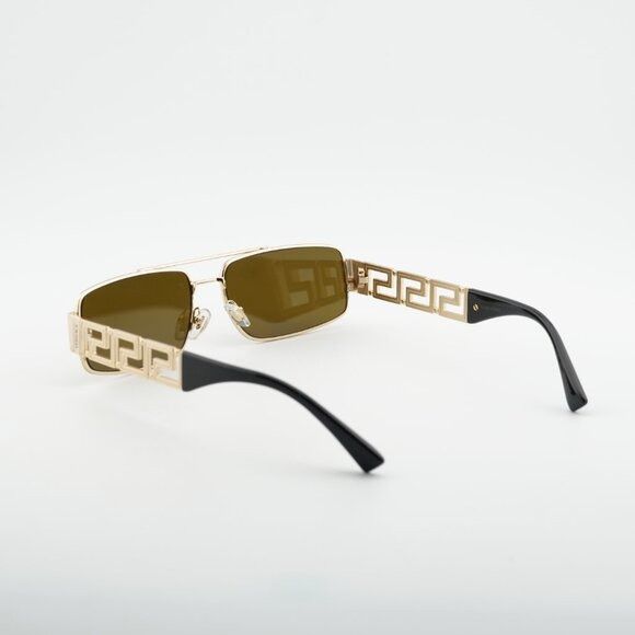 Versace Versace VE2257 100273 Sunglasses Shiny Gold Rectangle Frame Size ONE SIZE - 8 Thumbnail