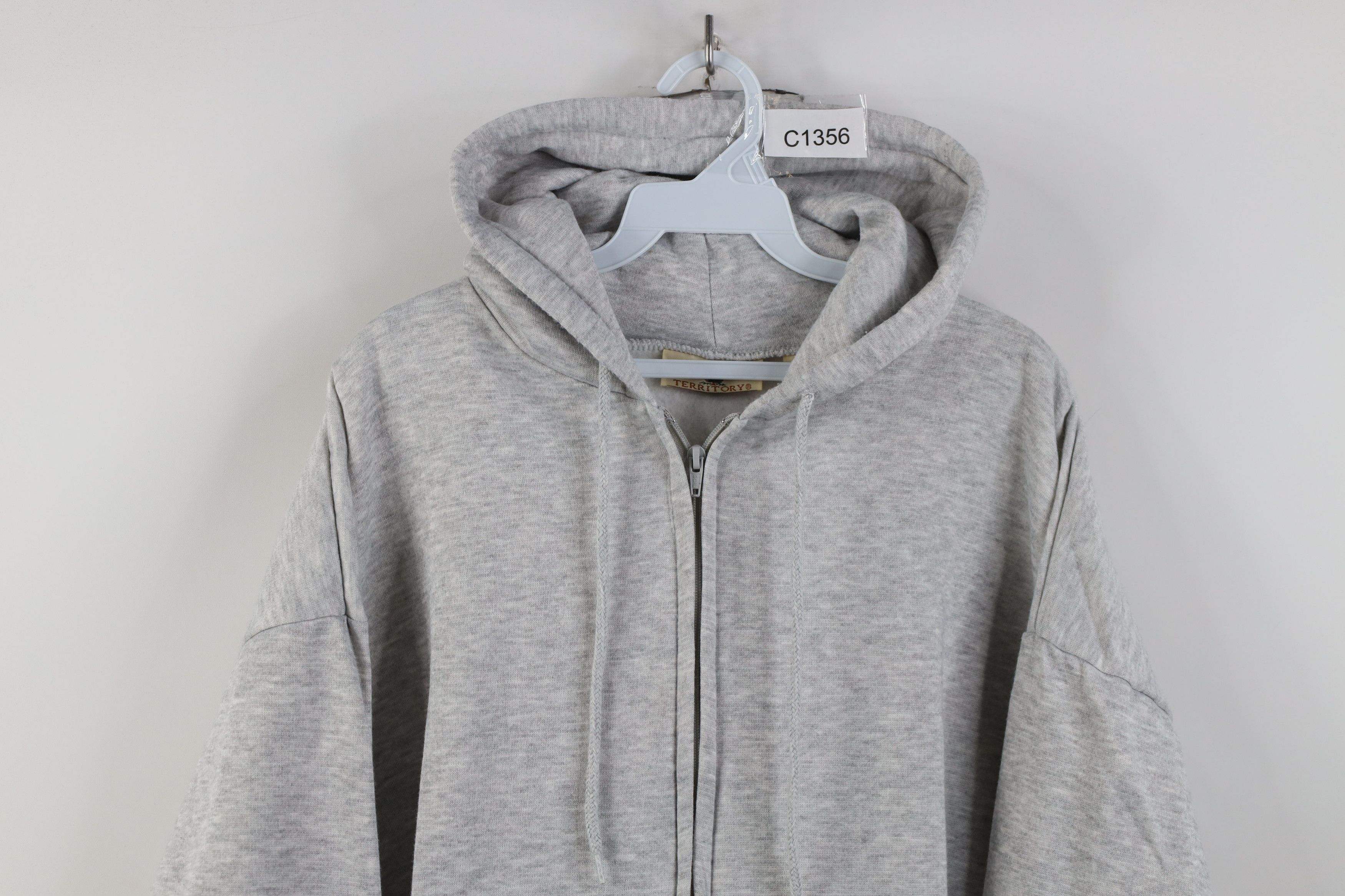 Vintage Vintage 90s Streetwear Hoodie Sweatshirt Heather Gray Size US XL / EU 56 / 4 - 2 Thumbnail