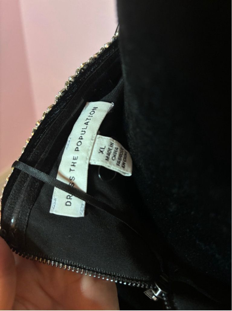 Dress the Population Women's Dress the Population Black Velvet Dress XL Size XL / US 12-14 / IT 48-50 - 6 Thumbnail