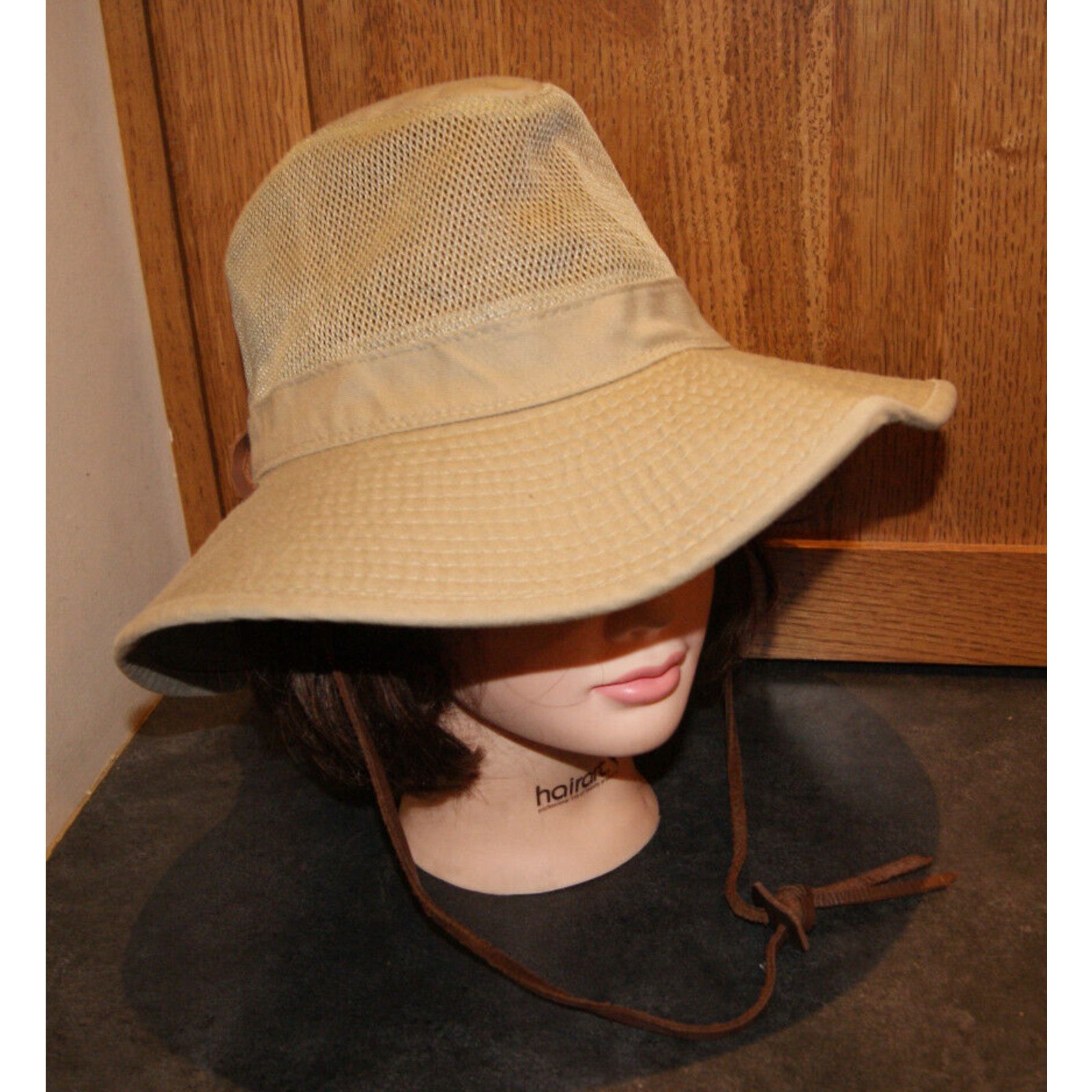 Other Dorfman Pacific Men Med Safari Hat Mesh Vented Leather Strap Size ONE SIZE - 2 Thumbnail