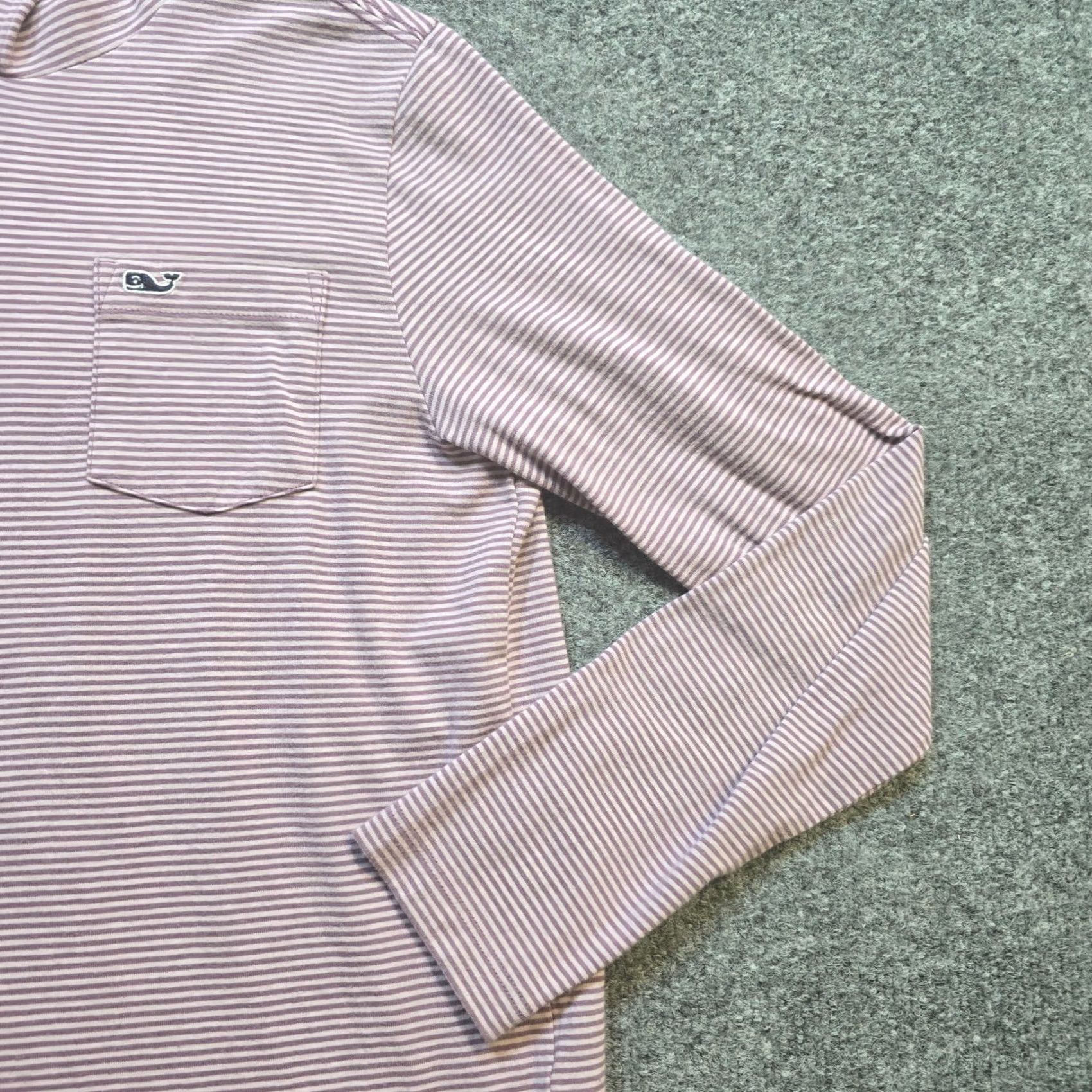 Vineyard Vines VINEYARD VINES Top Womens Small Purple Striped Hoodie Edgartown T Shirt Casual Size S / US 4 / IT 40 - 4 Thumbnail