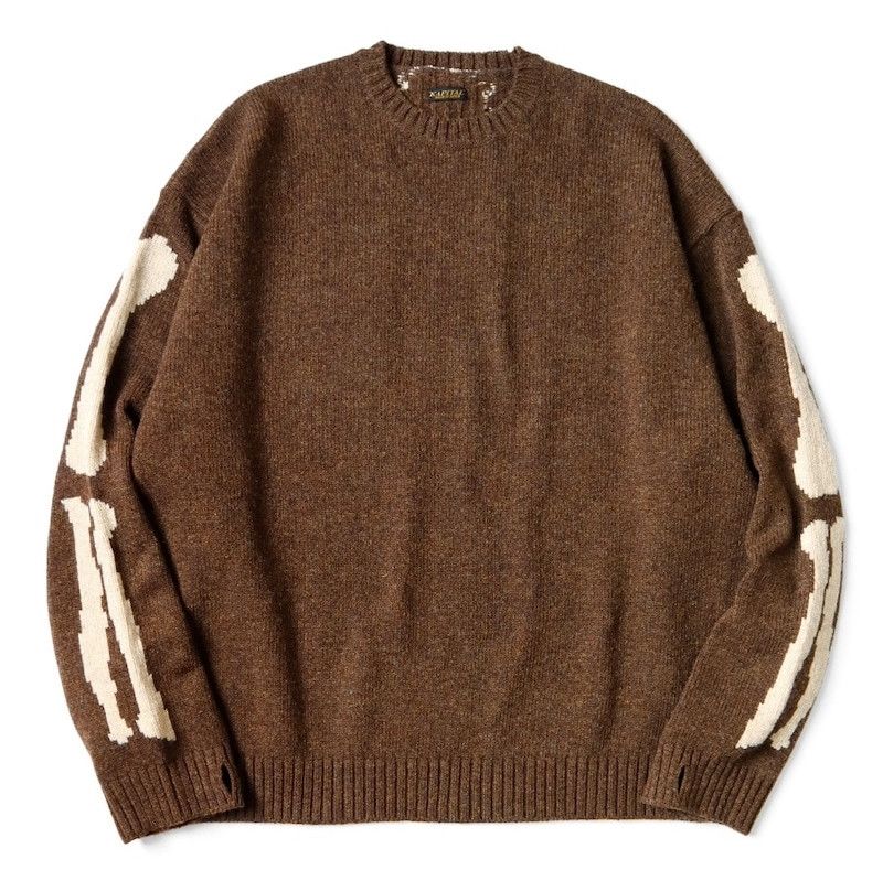 Kapital KAPITAL 5G wool bone crew sweater Skeleton brown new L Size US L / EU 52-54 / 3 - 2 Thumbnail