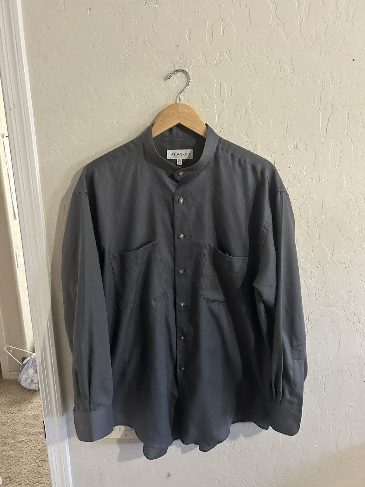Vintage × Yves Saint Laurent Vintage Yves Saint Laurent Dress Shirt Size US L / EU 52-54 / 3 - 4 Thumbnail