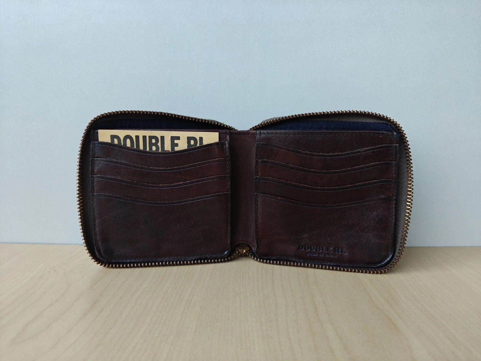 RRL Ralph Lauren Double RL Leather Zip Wallet FTP - 5002 Size ONE SIZE - 9 Thumbnail