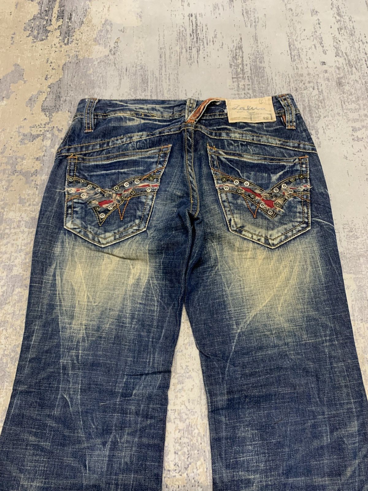 If Six Was Nine Vintage Flare Lolita Bell Bottom Jeans Size 31" - 7 Thumbnail