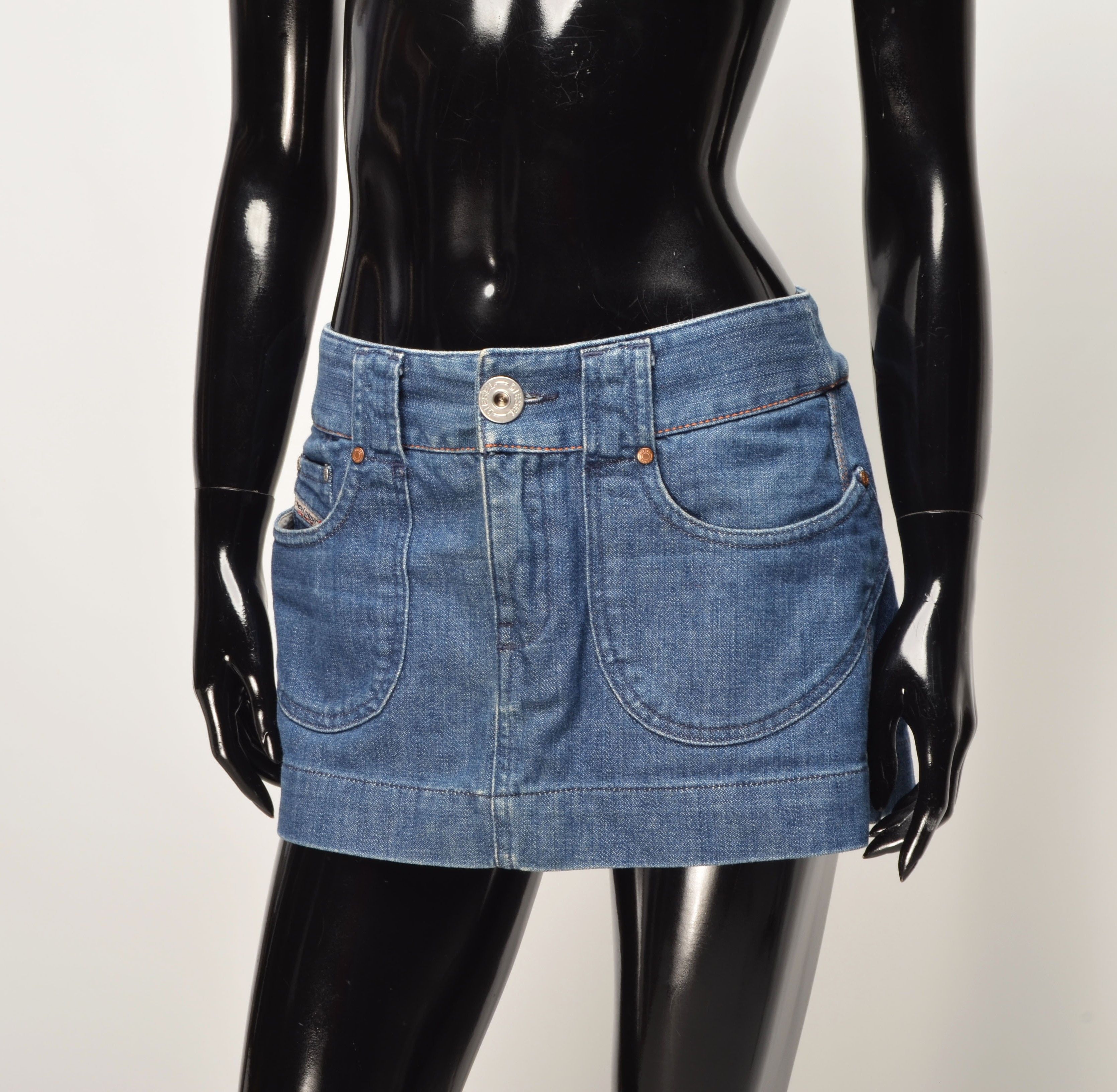 Diesel Vintage Diesel Y2K Denim Grunge Mini Skirt Size 30" / US 8 / IT 44 - 8 Thumbnail