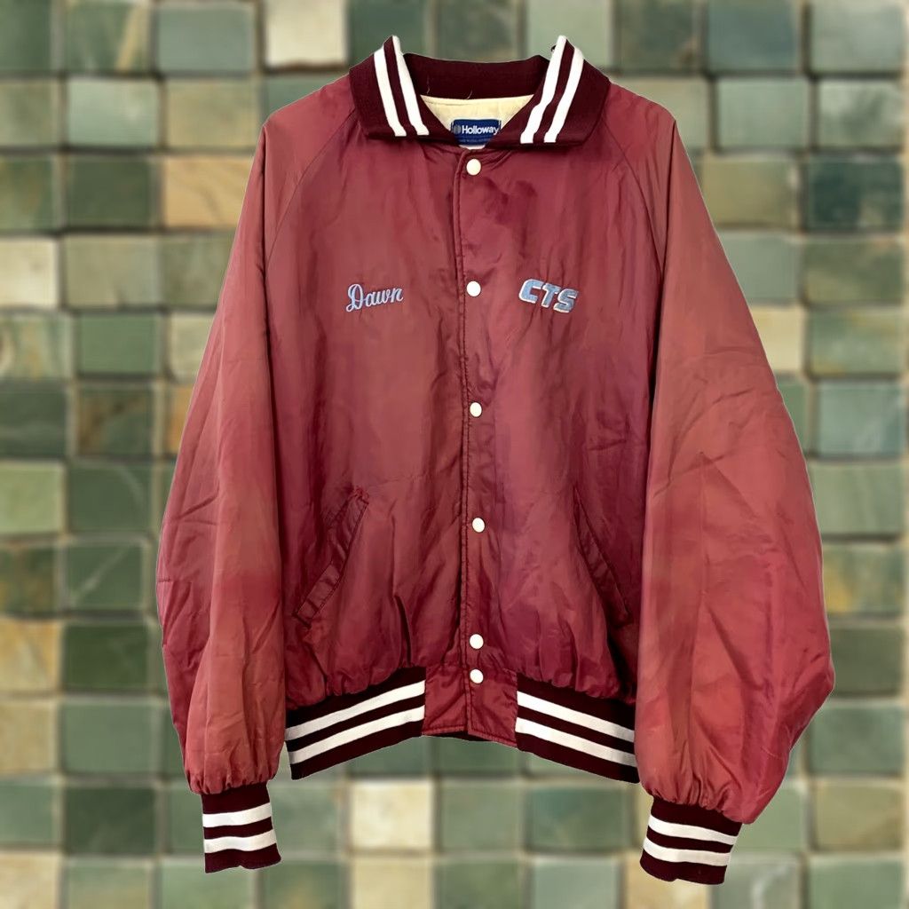 Holloway Vintage Holloway Satin Bomber Jacket Mens XXL Red Embroidered Logo Casual Long Sleeve Adjustable Buttons 80s 90s Racing Riding Style Size US XXL / EU 58 / 5 - 1 Thumbnail