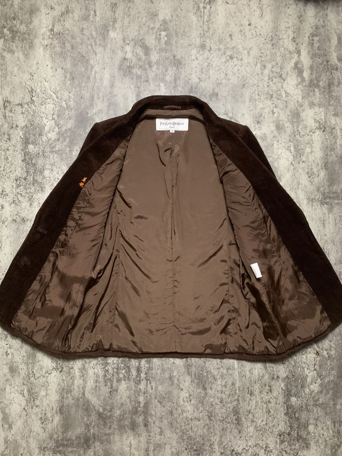 Yves Saint Laurent VINTAGE 90s YVES SAINT LAURENT PARIS BROWN CORDUROY BLAZER Size M / US 6-8 / IT 42-44 - 2 Thumbnail