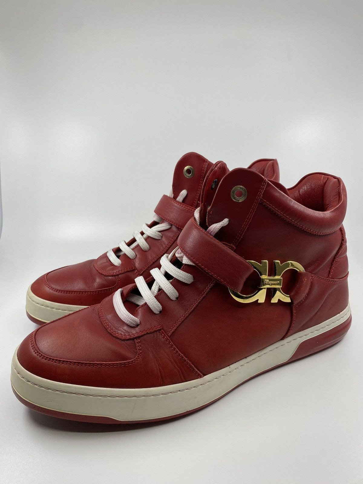 Salvatore Ferragamo Nayon Gancini Leather Sneakers Size US 12 / EU 45 - 1 Thumbnail