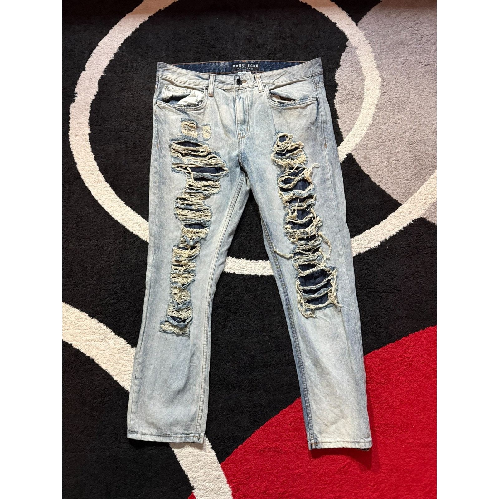 Marc Ecko Marc Ecko Distressed Jeans Men's Cut & Sew Ripped Denim Y2K Size US 38 / EU 54 - 1 Thumbnail