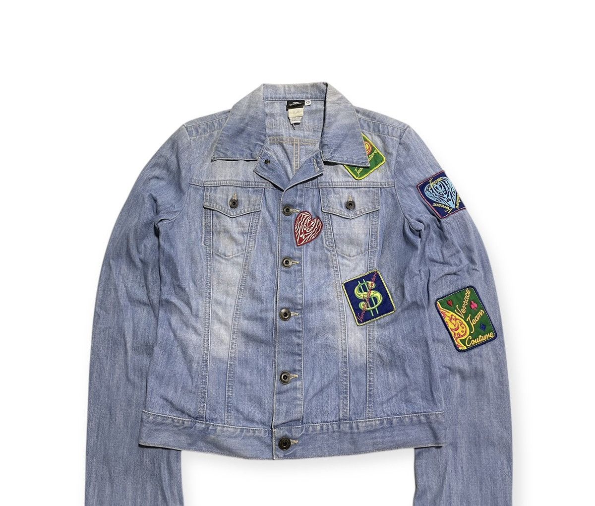 Versace × Versace Jeans Couture × Vintage Patches Trucker Denim Jacket Size XS / US 0-2 / IT 36-38 - 3 Thumbnail