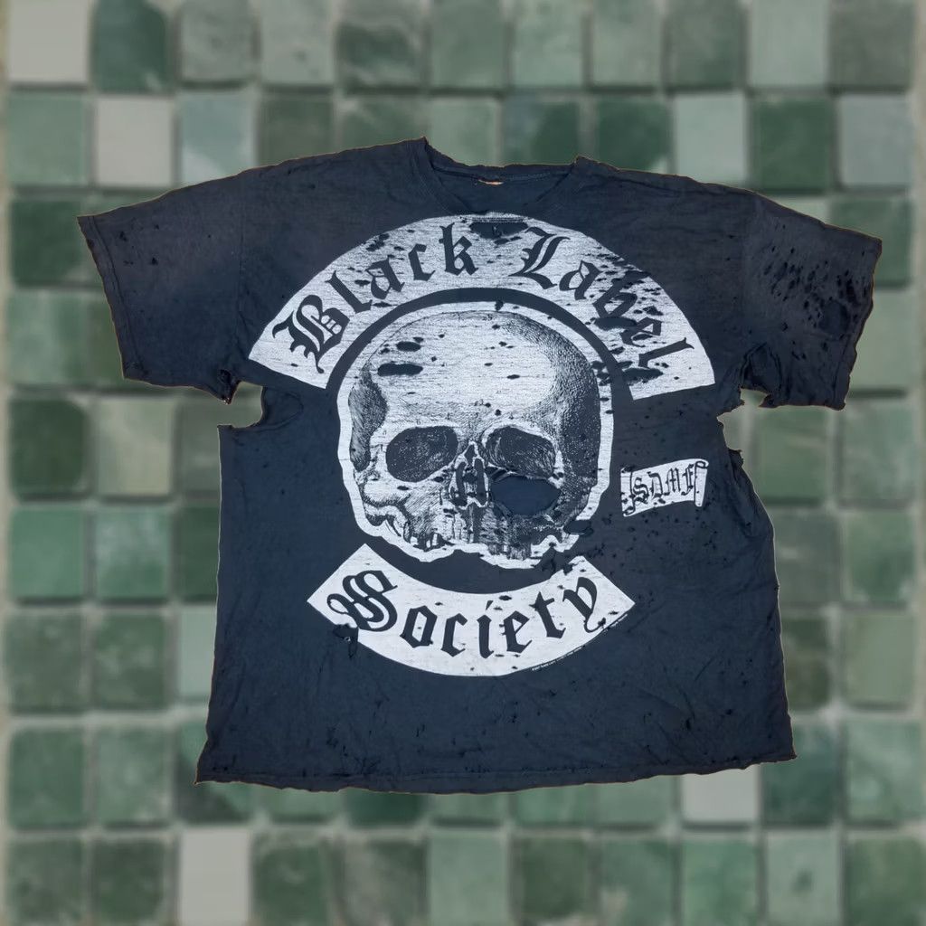 Vintage VINTAGE BLACK LABEL SOCIETY T-SHIRT XL BLACK DISTRESSED GRUNGE 2007 Men Size US XL / EU 56 / 4 - 1 Thumbnail