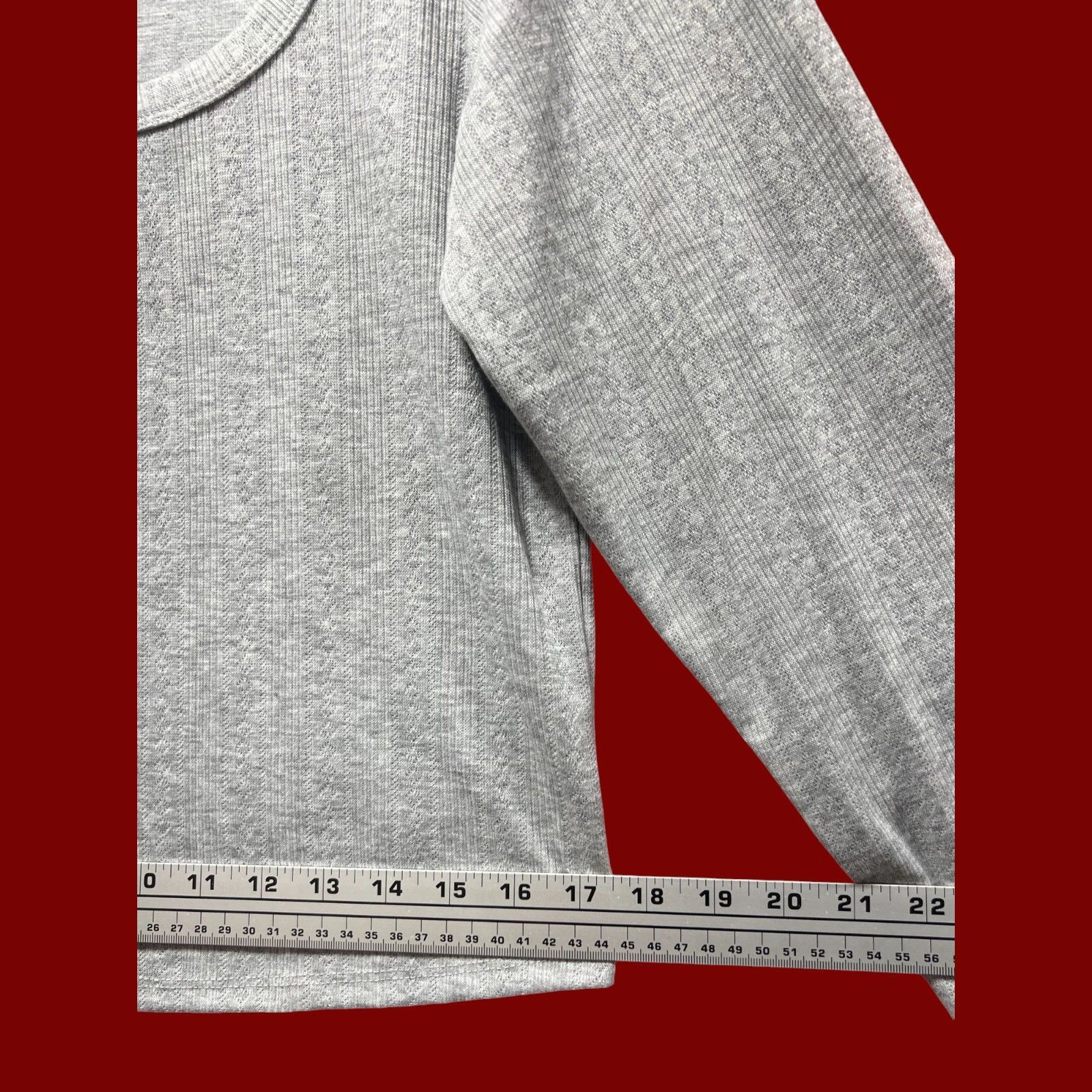 Other Wild Fable - Women's Long Sleeve Pointelle T-Shirt - Gray - Size XXL / US 16-18 / IT 52-54 - 5 Thumbnail
