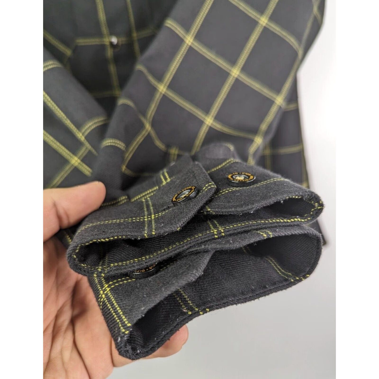 Vintage DIXXON Flannel Shirt Women Long Sleeve Button-Up Snap Black M Medium Stay Gold Tech Company Size M / US 6-8 / IT 42-44 - 3 Thumbnail
